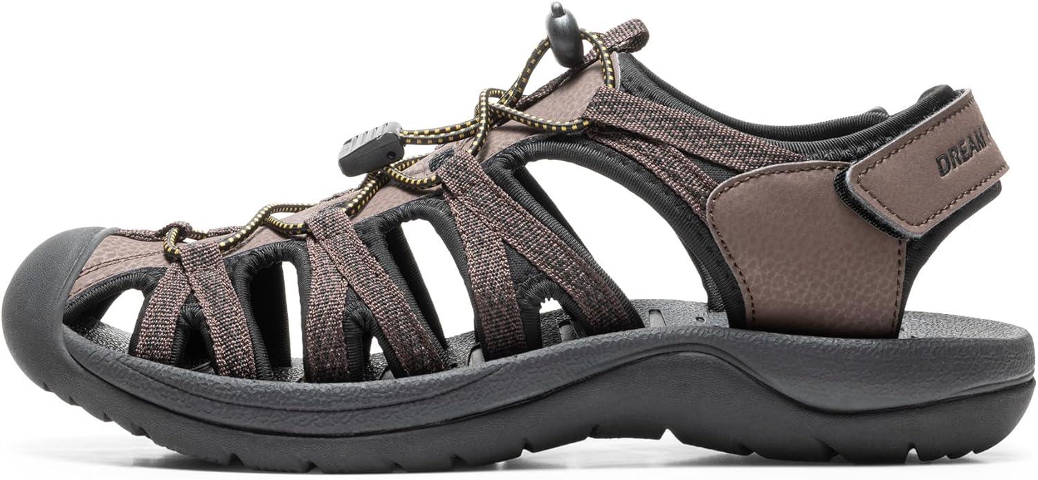 imageDREAM PAIRS Mens 160912MNEW Adventurous Summer Outdoor SandalsDark BrownBlack