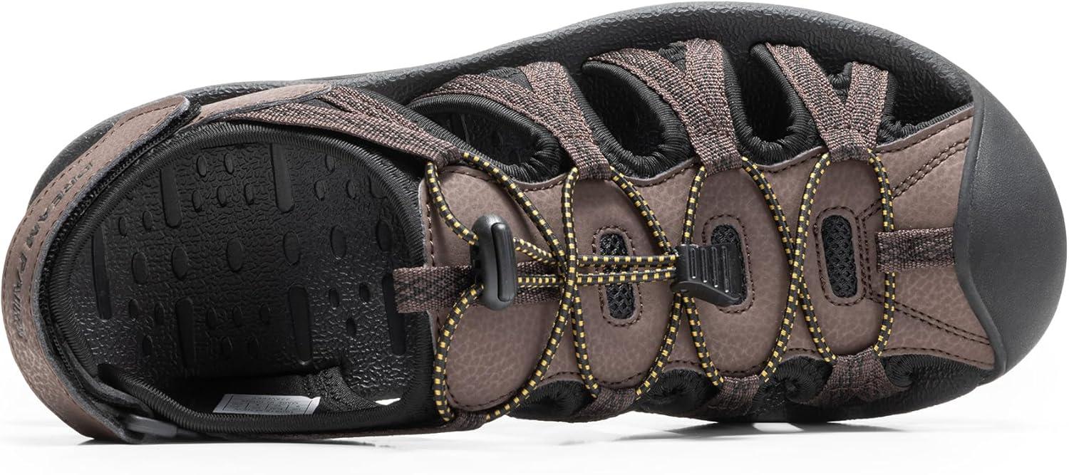 imageDREAM PAIRS Mens 160912MNEW Adventurous Summer Outdoor SandalsDark BrownBlack