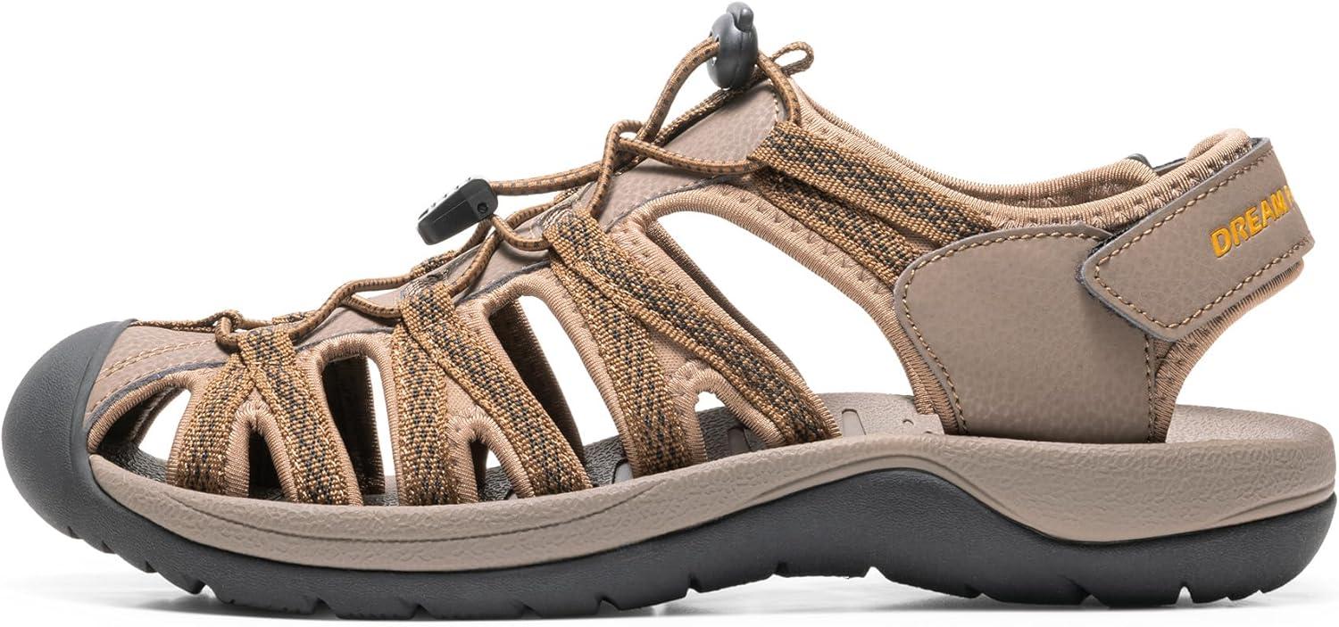 imageDREAM PAIRS Mens 160912MNEW Adventurous Summer Outdoor SandalsKhaki Yellow