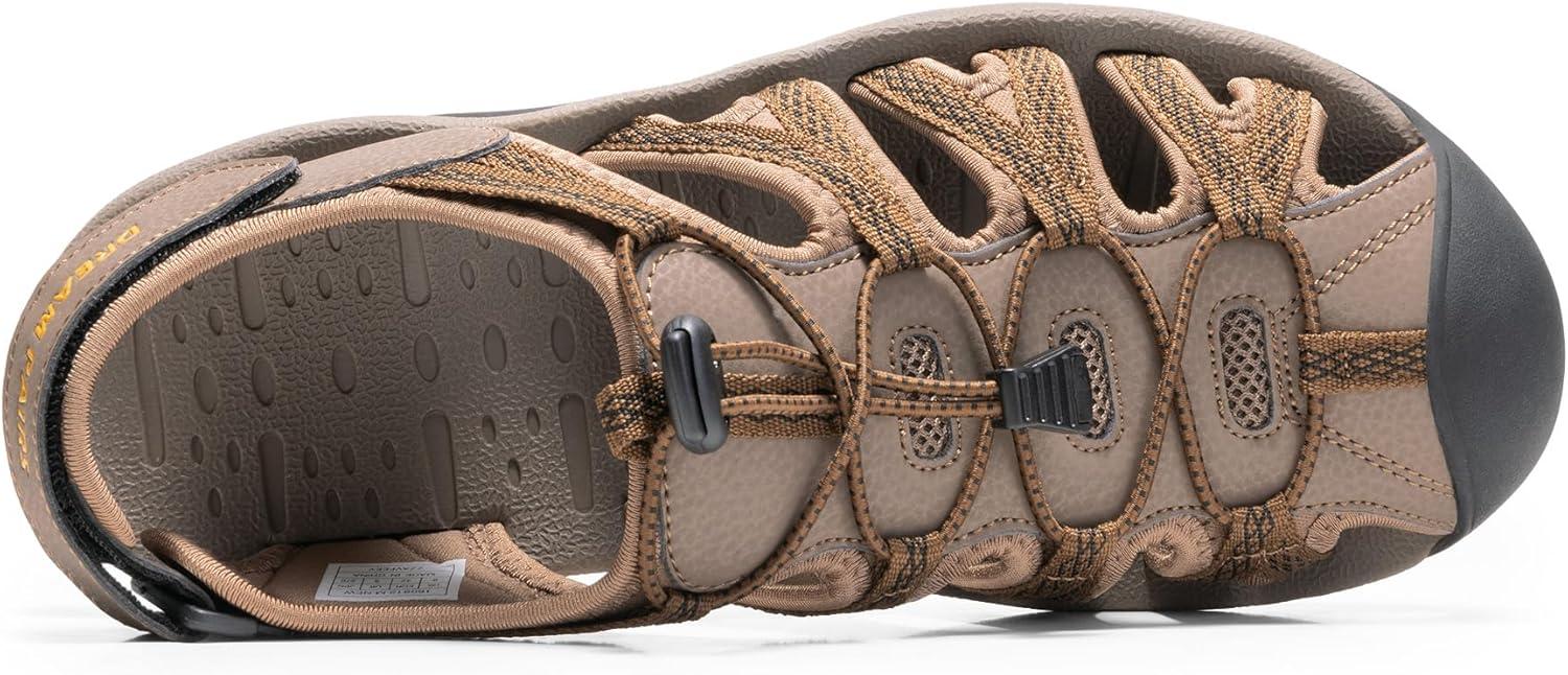 imageDREAM PAIRS Mens 160912MNEW Adventurous Summer Outdoor SandalsKhaki Yellow