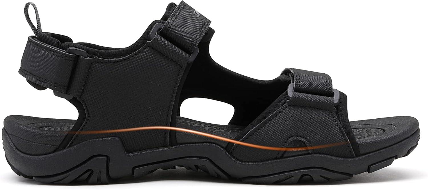 imageDREAM PAIRS Mens Sandals Hiking Water Beach Sport Outdoor Athletic Arch Support Summer SandalsBlack