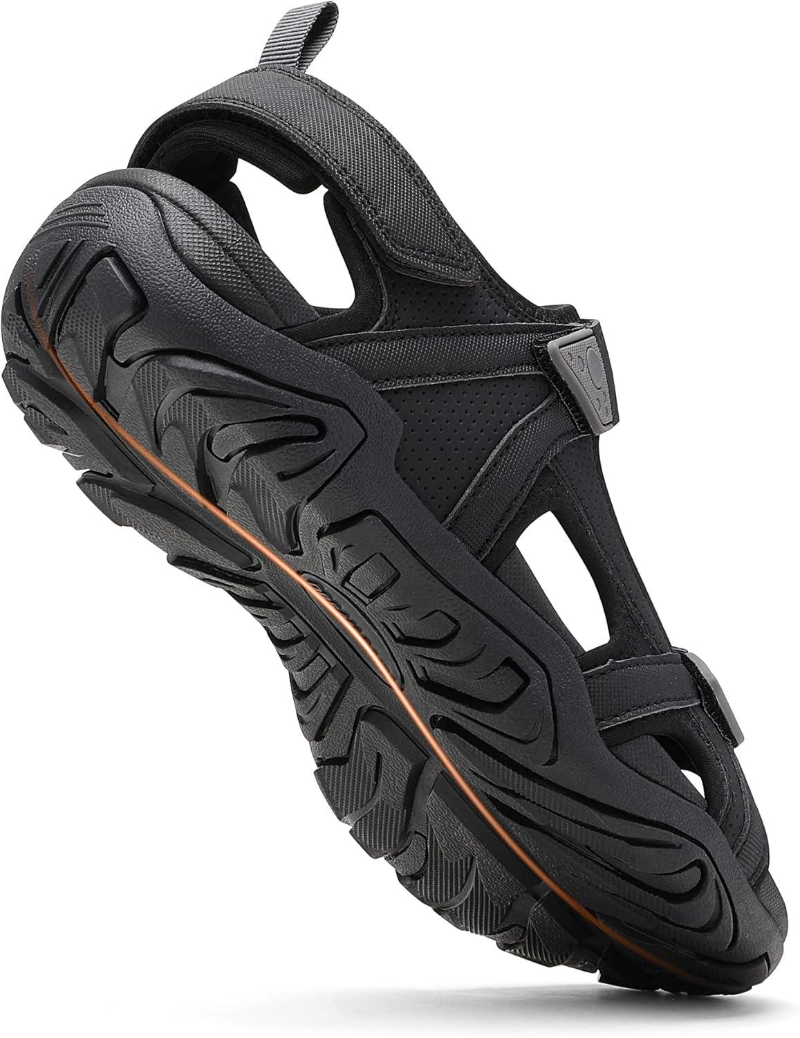 imageDREAM PAIRS Mens Sandals Hiking Water Beach Sport Outdoor Athletic Arch Support Summer SandalsBlack