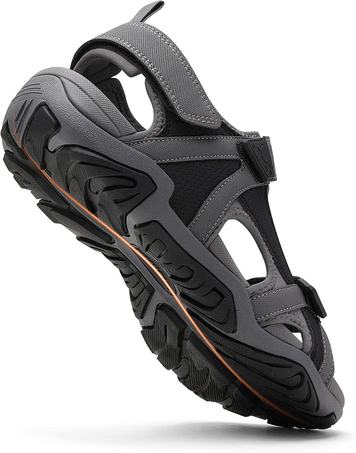 imageDREAM PAIRS Mens Sandals Hiking Water Beach Sport Outdoor Athletic Arch Support Summer SandalsGrey