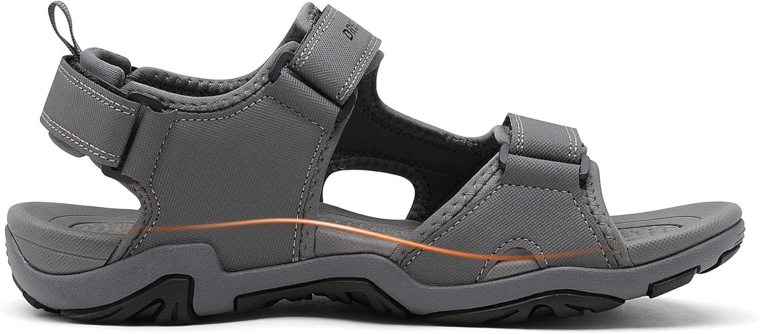 imageDREAM PAIRS Mens Sandals Hiking Water Beach Sport Outdoor Athletic Arch Support Summer SandalsGrey