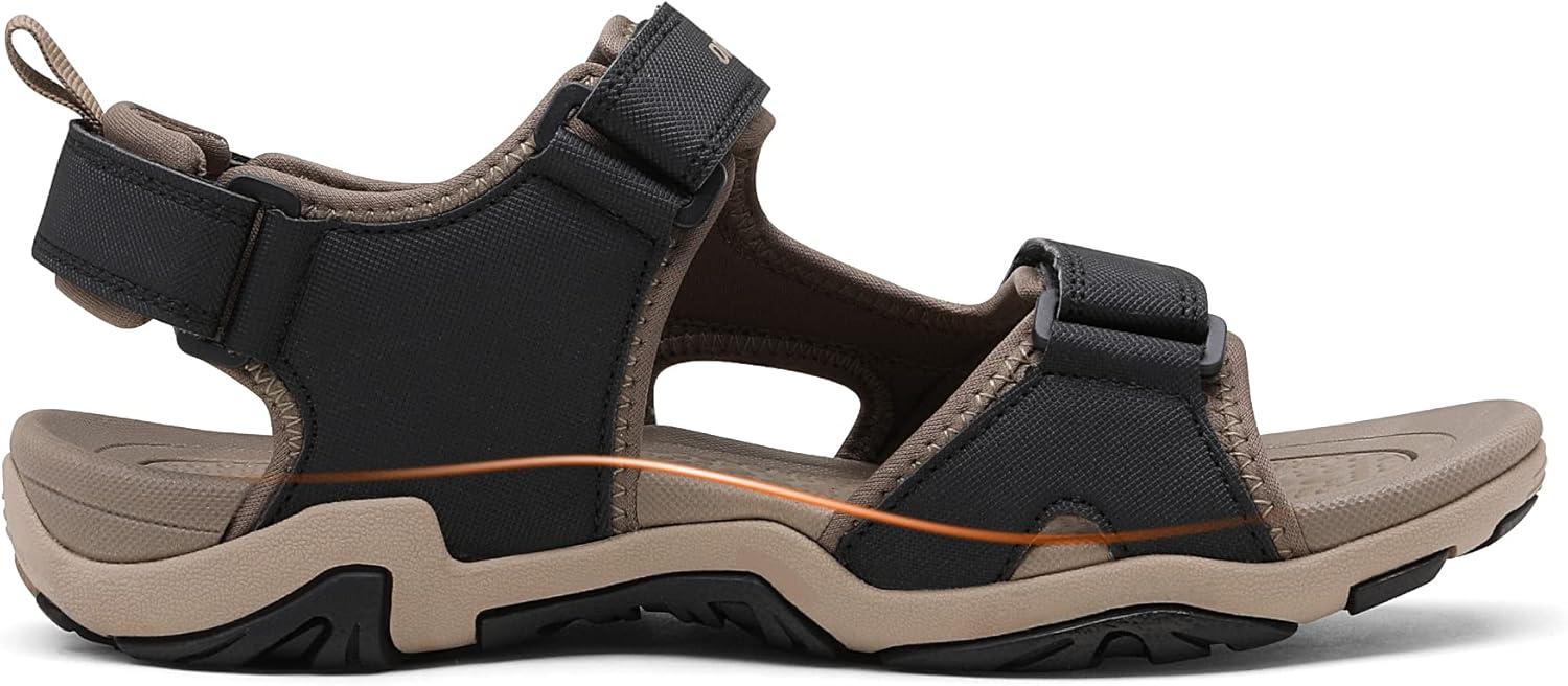 imageDREAM PAIRS Mens Sandals Hiking Water Beach Sport Outdoor Athletic Arch Support Summer SandalsKhaki