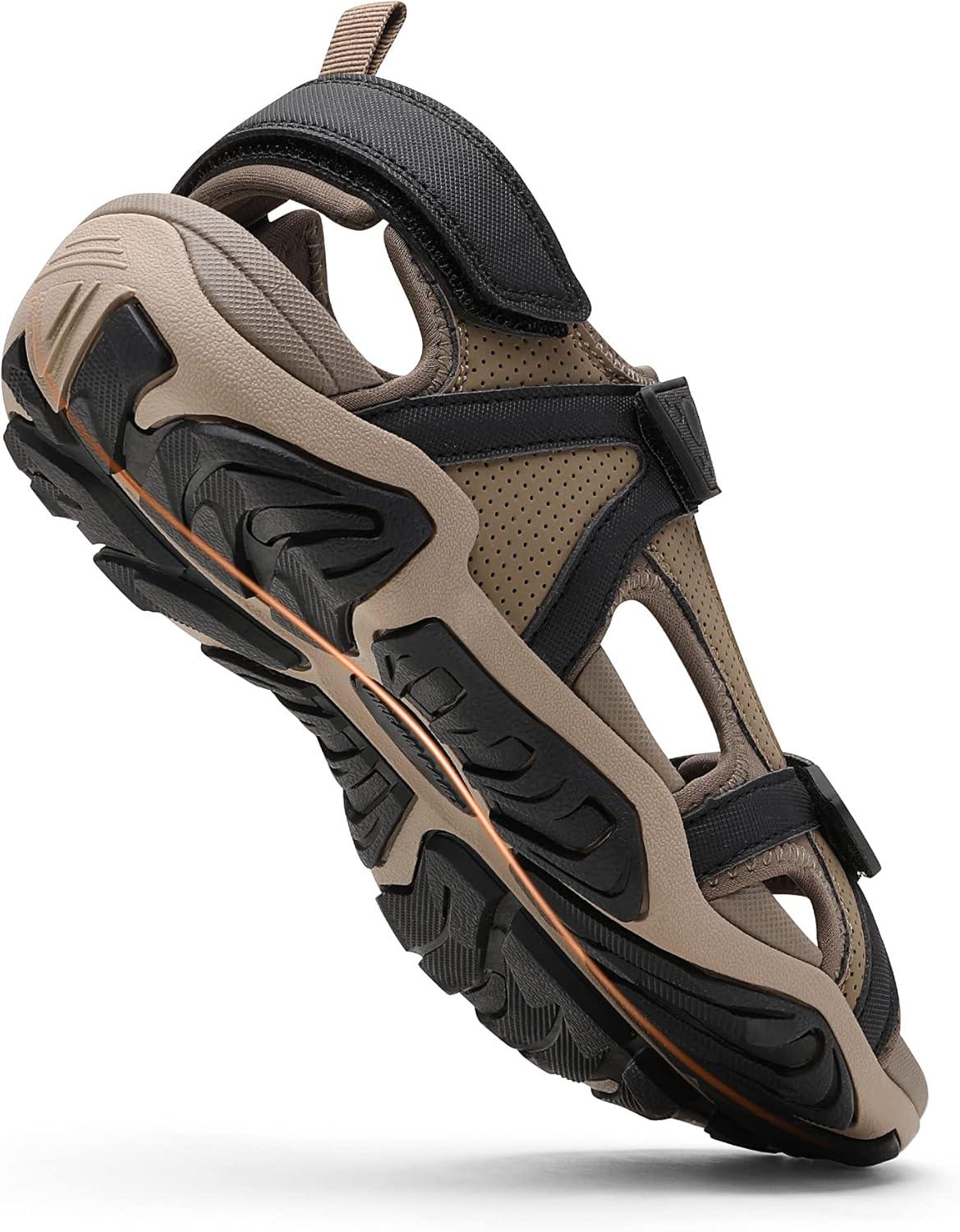 imageDREAM PAIRS Mens Sandals Hiking Water Beach Sport Outdoor Athletic Arch Support Summer SandalsKhaki