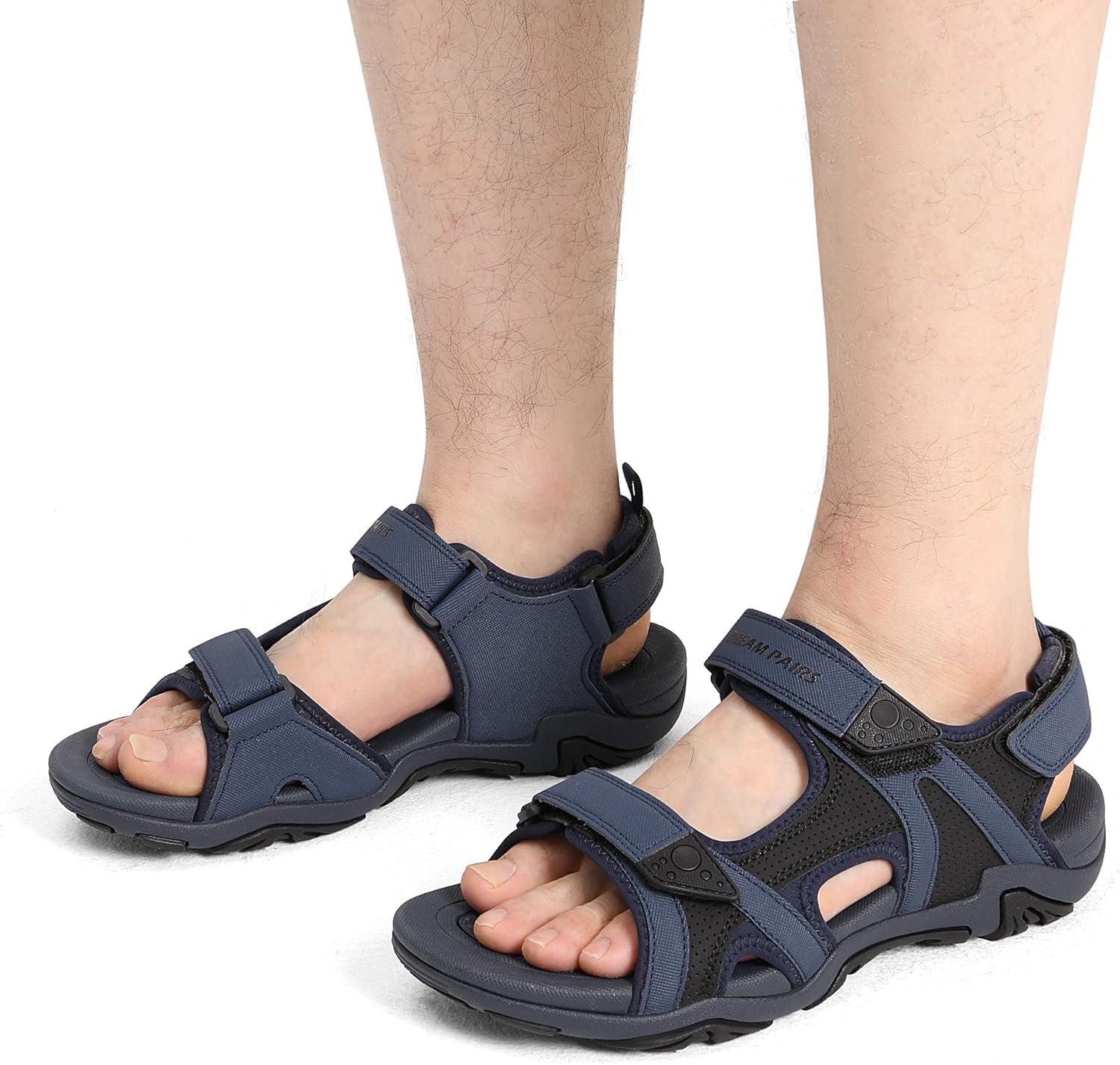imageDREAM PAIRS Mens Sandals Hiking Water Beach Sport Outdoor Athletic Arch Support Summer SandalsNavy