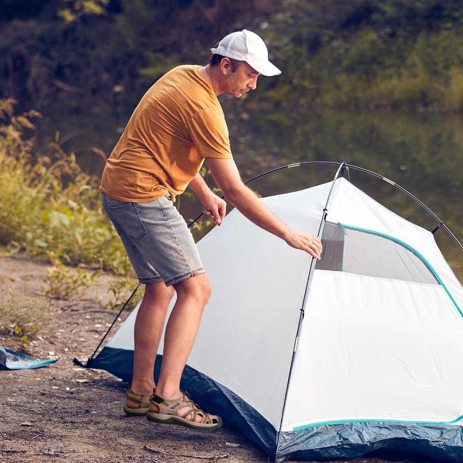 imageDREAM PAIRS Mens Sandals Hiking Water Sport Athletic Beach Outdoor Comfortable Casual Closed Toe Summer Sandal ShoesKhaki