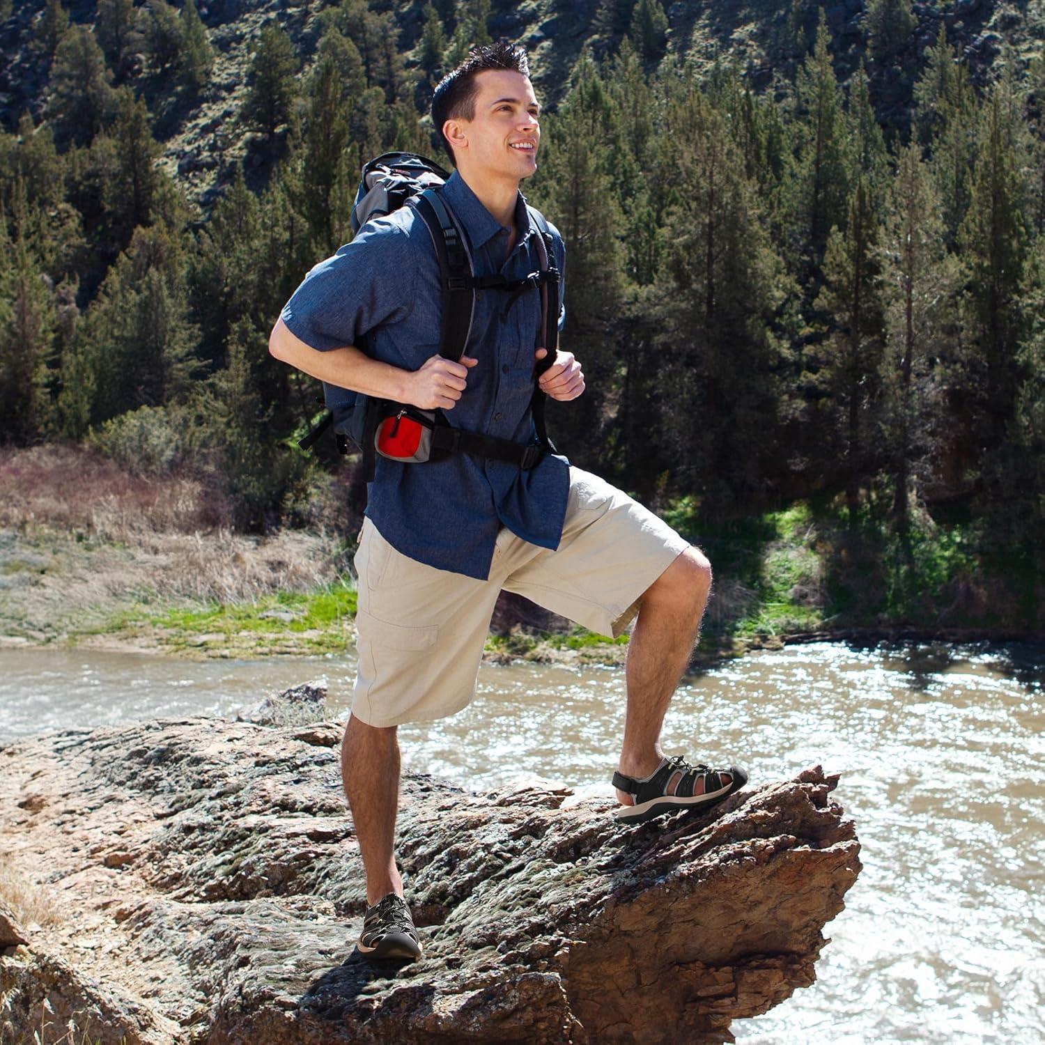 imageDREAM PAIRS Mens Support Sandals Athletic Outdoor QuickDry Mesh Closed Toe Lightweight Comfortable Water ShoesBlack