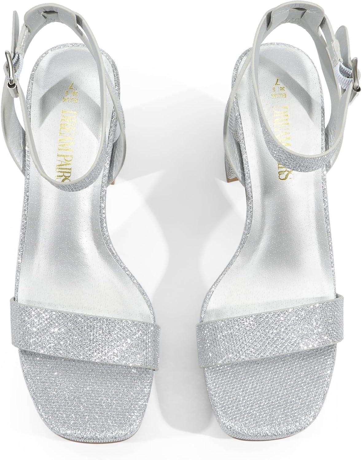 imageDREAM PAIRS Platform Heels for Women High Block Chunky Open Toe Ankle Strap Heels Fashion Wedding Party Evening Prom Dance Dress Pump Sandals ShoesSilverglitter