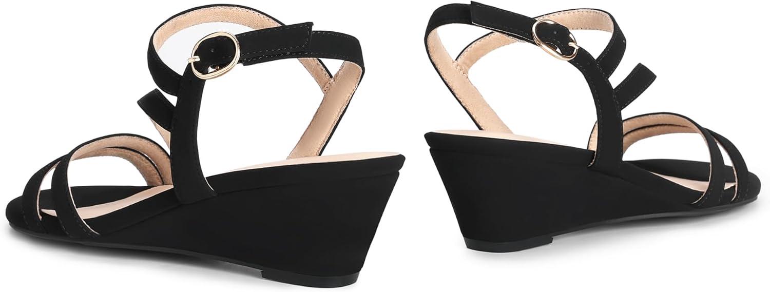 imageDREAM PAIRS Strappy Wrapped Dressy Wedge Sandals Comfortable Ankle Strap Open Toe Evening Dress Wedding Dance Summer ShoesBlacknubuck