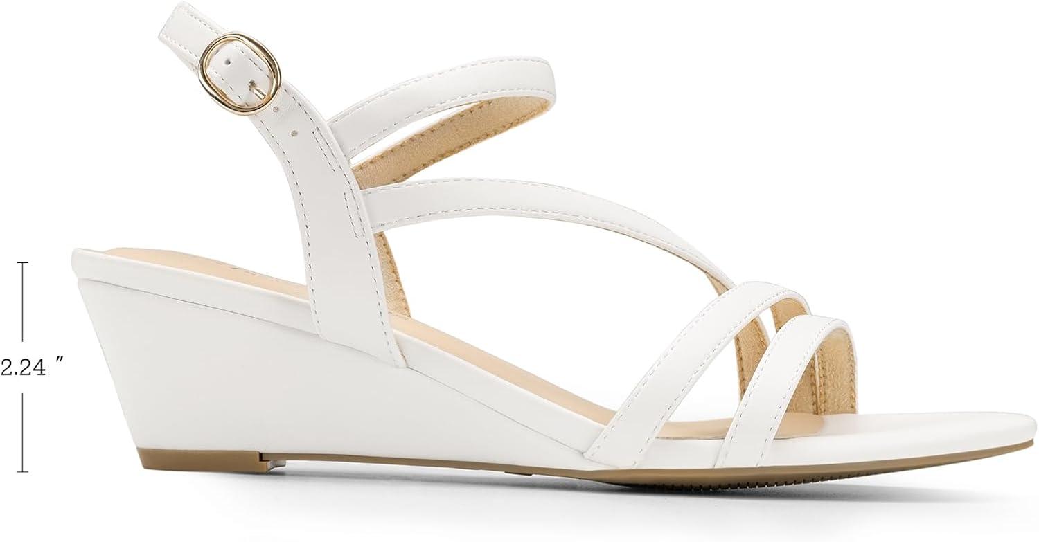 imageDREAM PAIRS Strappy Wrapped Dressy Wedge Sandals Comfortable Ankle Strap Open Toe Evening Dress Wedding Dance Summer ShoesWhitepu