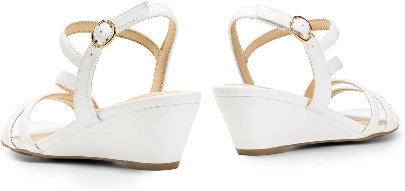 imageDREAM PAIRS Strappy Wrapped Dressy Wedge Sandals Comfortable Ankle Strap Open Toe Evening Dress Wedding Dance Summer ShoesWhitepu