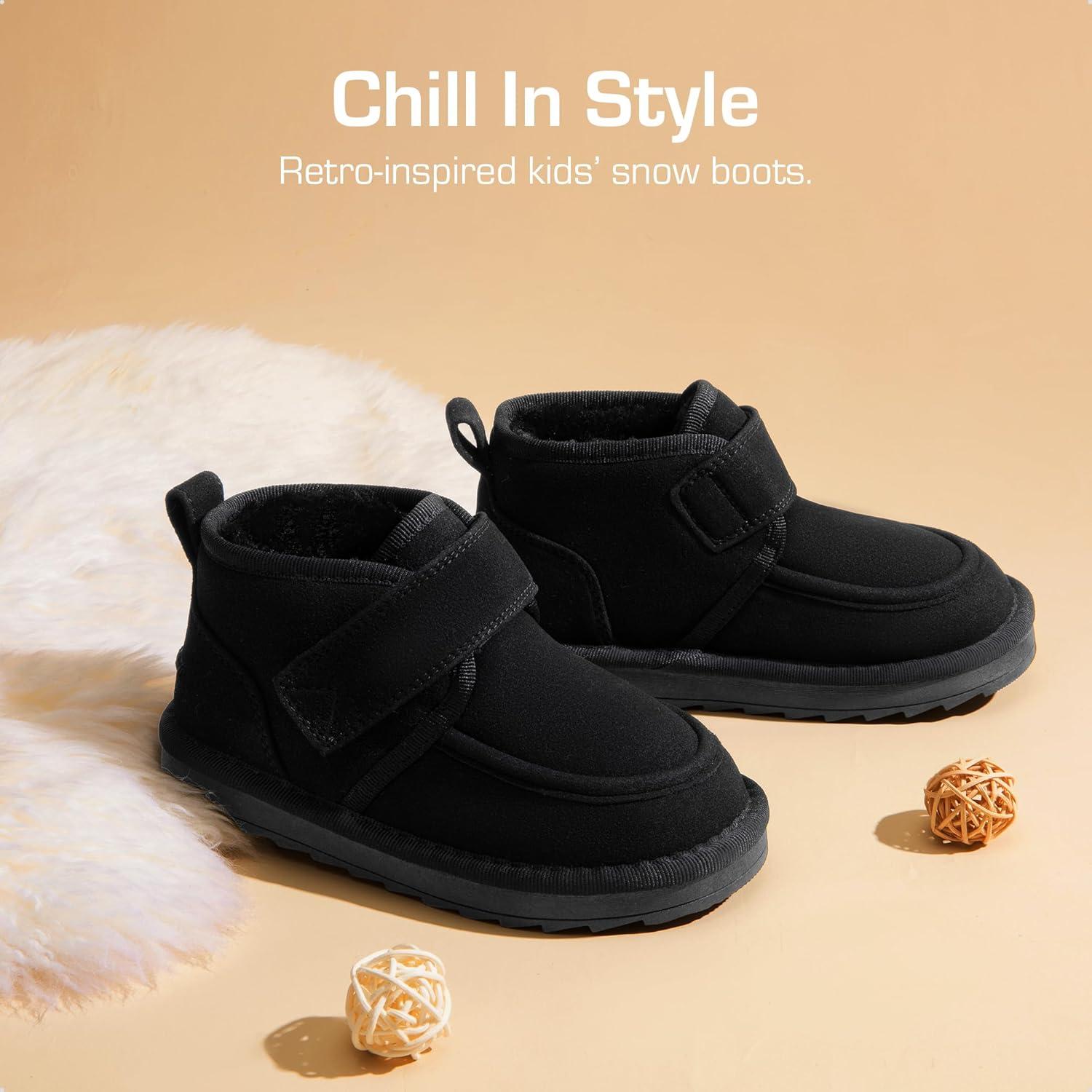 imageDREAM PAIRS Toddler Boots Boys Kids Girls Winter Warm Faux Fur Walking Ankle Boots FuzzyGo Kids Cozy Tap ShoesBlack