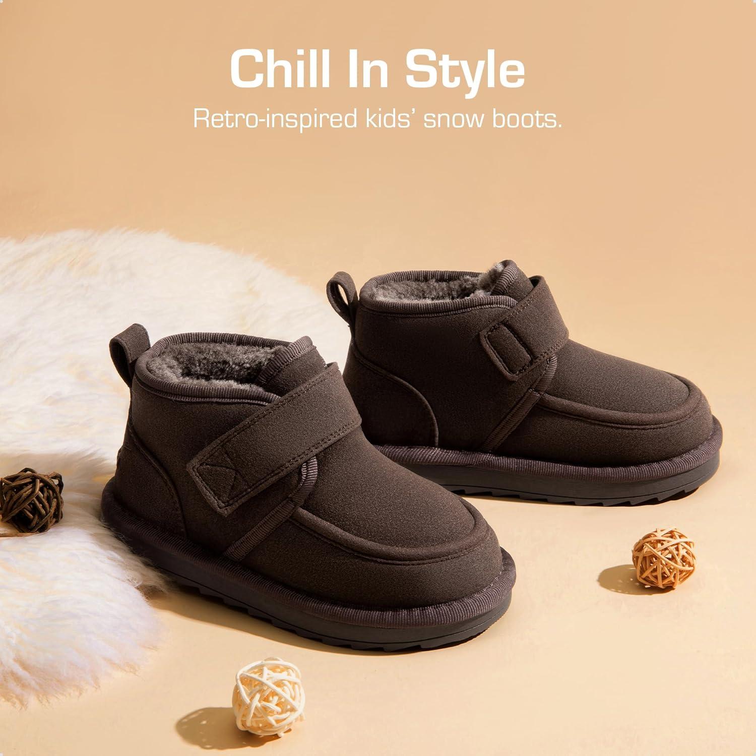 imageDREAM PAIRS Toddler Boots Boys Kids Girls Winter Warm Faux Fur Walking Ankle Boots FuzzyGo Kids Cozy Tap ShoesBrown