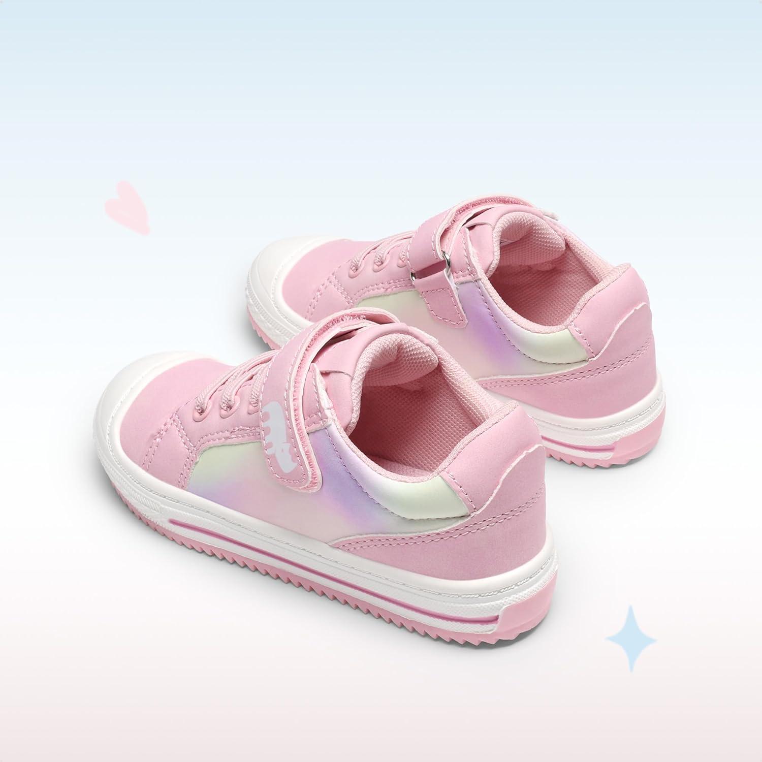 imageDREAM PAIRS Toddler Boys Girls Sneakers Casual Lightweight Kids Storybook Walking Skate ShoesRainbowPink