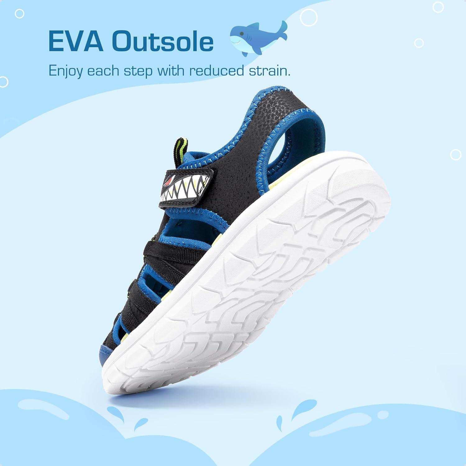 imageDREAM PAIRS Toddler Boys Girls Sport Sandals Cute Breathable Lightweight Outdoor Play Casual Closed Toe Hook and Loop for Toddlers ampamp Little KidsBlack