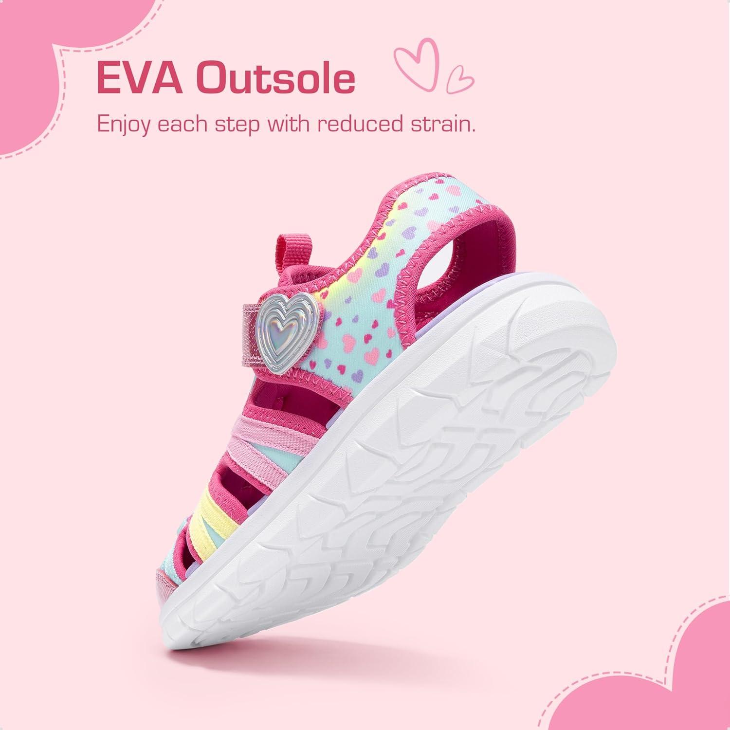 imageDREAM PAIRS Toddler Boys Girls Sport Sandals Cute Breathable Lightweight Outdoor Play Casual Closed Toe Hook and Loop for Toddlers ampamp Little KidsPink