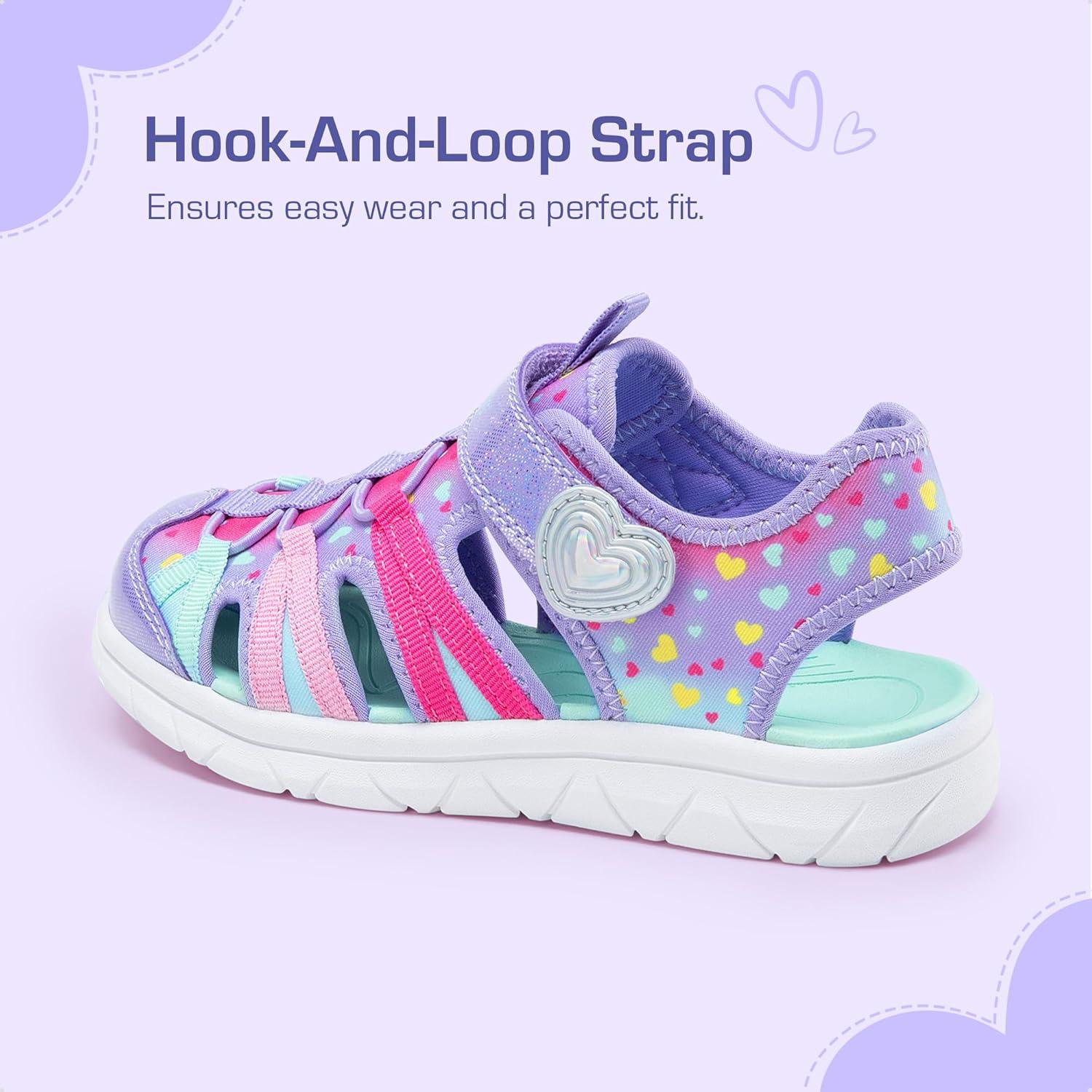 imageDREAM PAIRS Toddler Boys Girls Sport Sandals Cute Breathable Lightweight Outdoor Play Casual Closed Toe Hook and Loop for Toddlers ampamp Little KidsPurple
