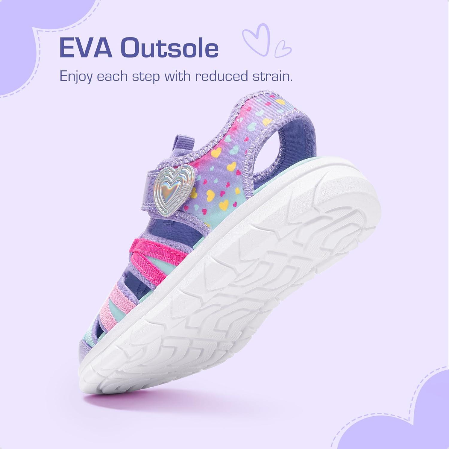 imageDREAM PAIRS Toddler Boys Girls Sport Sandals Cute Breathable Lightweight Outdoor Play Casual Closed Toe Hook and Loop for Toddlers ampamp Little KidsPurple