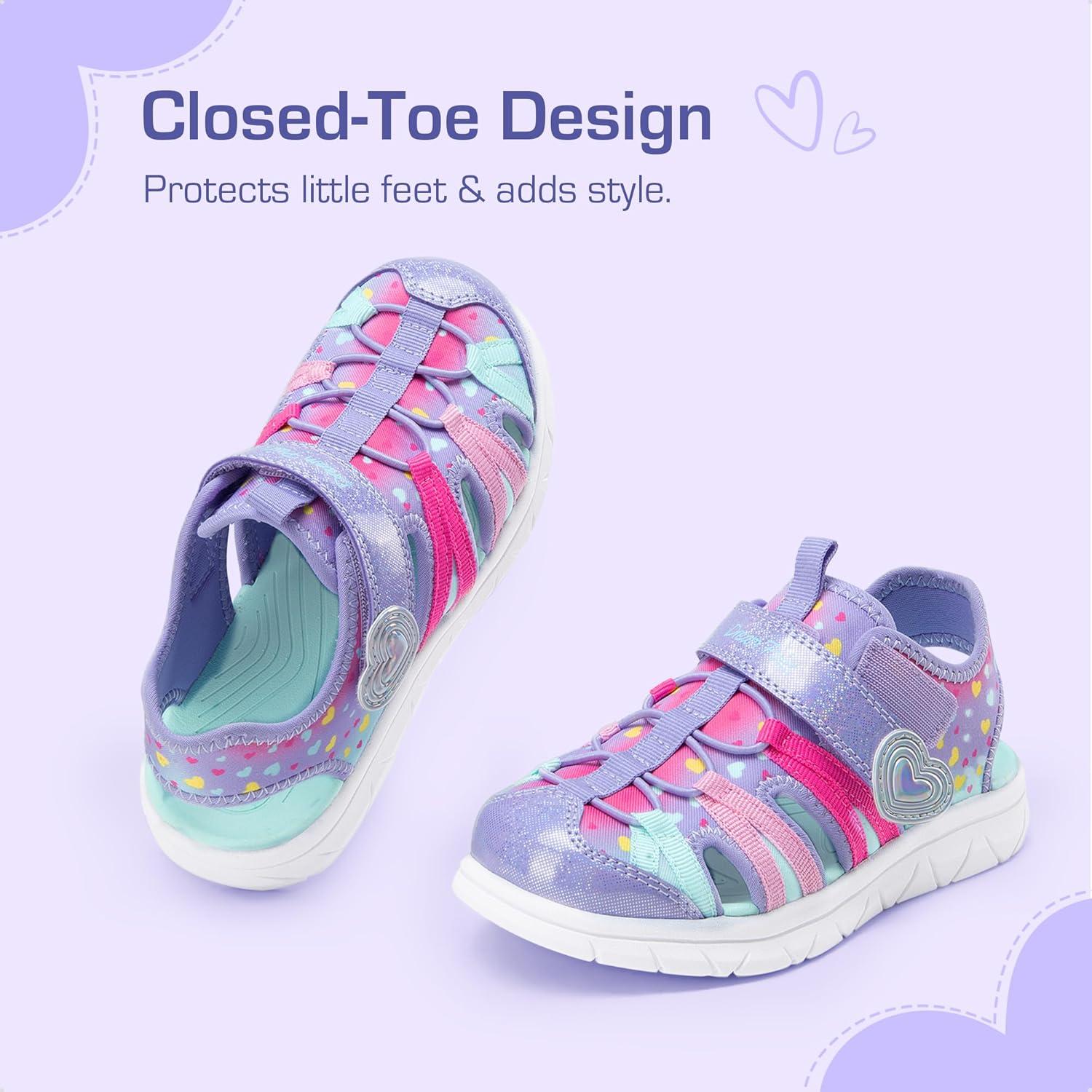 imageDREAM PAIRS Toddler Boys Girls Sport Sandals Cute Breathable Lightweight Outdoor Play Casual Closed Toe Hook and Loop for Toddlers ampamp Little KidsPurple