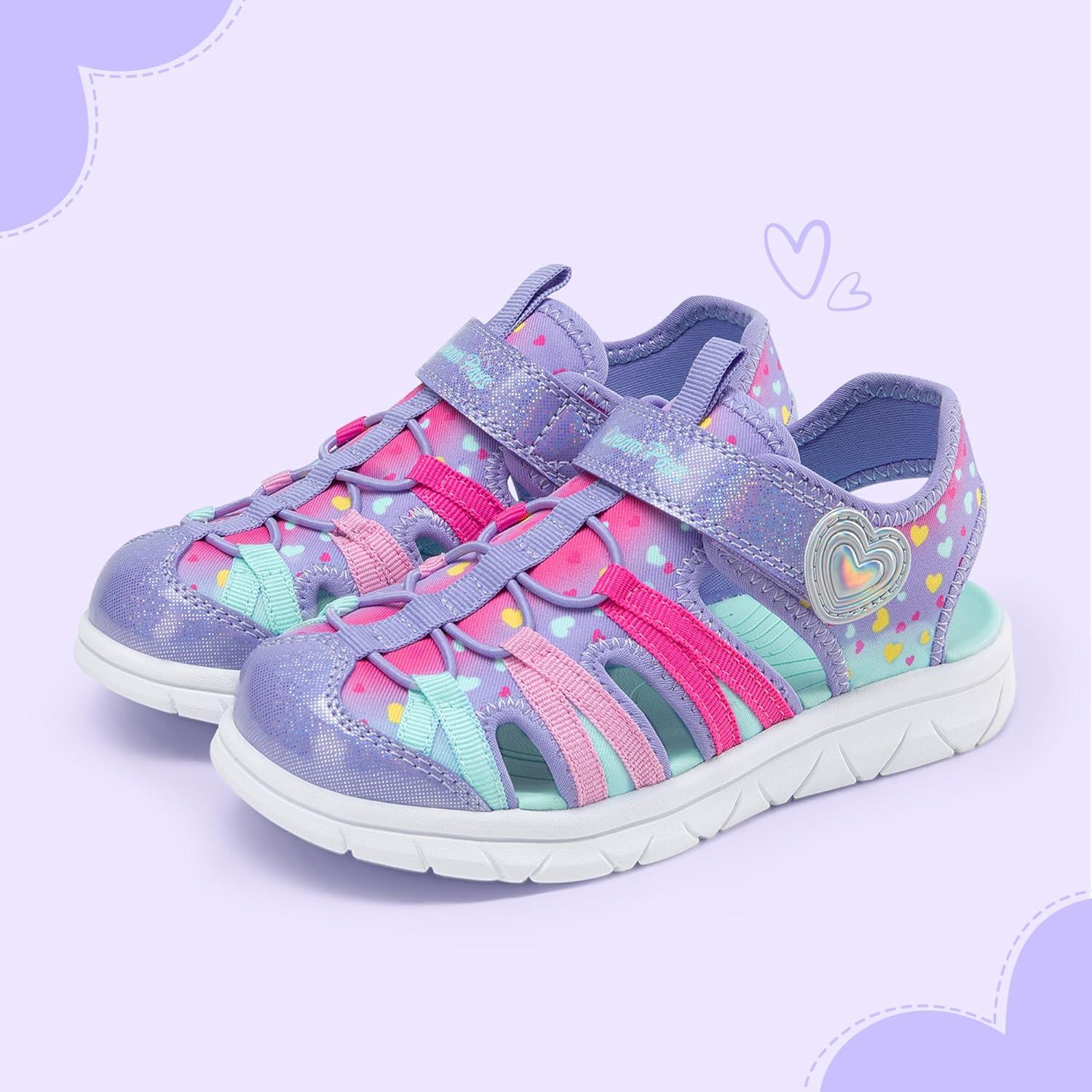 imageDREAM PAIRS Toddler Boys Girls Sport Sandals Cute Breathable Lightweight Outdoor Play Casual Closed Toe Hook and Loop for Toddlers ampamp Little KidsPurple