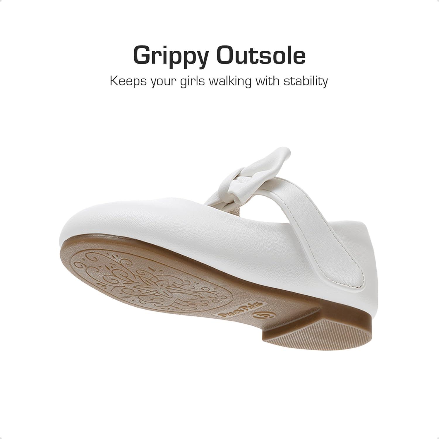 imageDREAM PAIRS Toddler Flower Girl Dress Shoes Little Girls Mary Janes Ballet Flats Ballerina Shoes Wedding PartyAll White