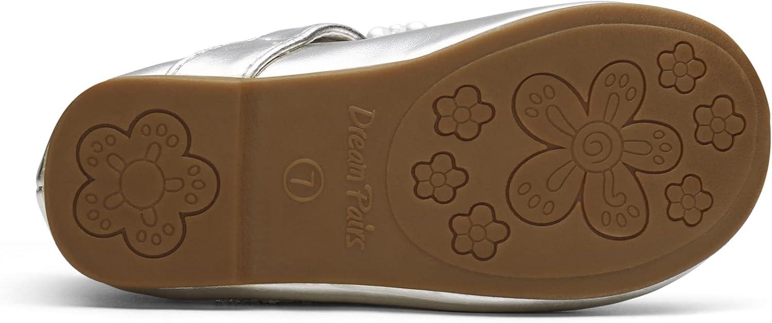 imageDREAM PAIRS Toddler Flower Girl Dress Shoes Little Girls Mary Janes Ballet Flats Ballerina Shoes Wedding PartySliver