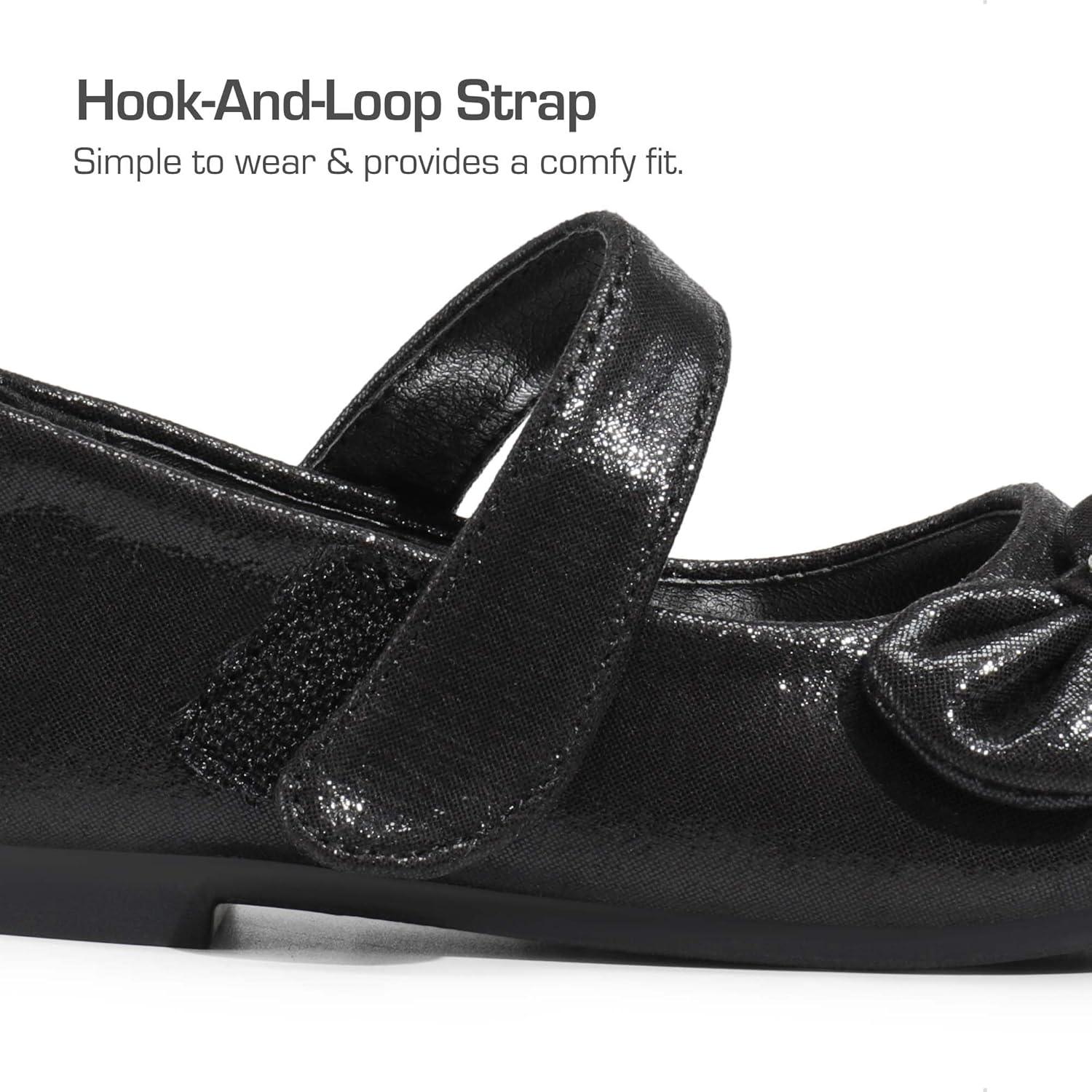 imageDREAM PAIRS Toddler Girls Dress Shoes Mary Jane Flats Girls School Uniform Flats Bow Ballerina ShoesBlackSuede