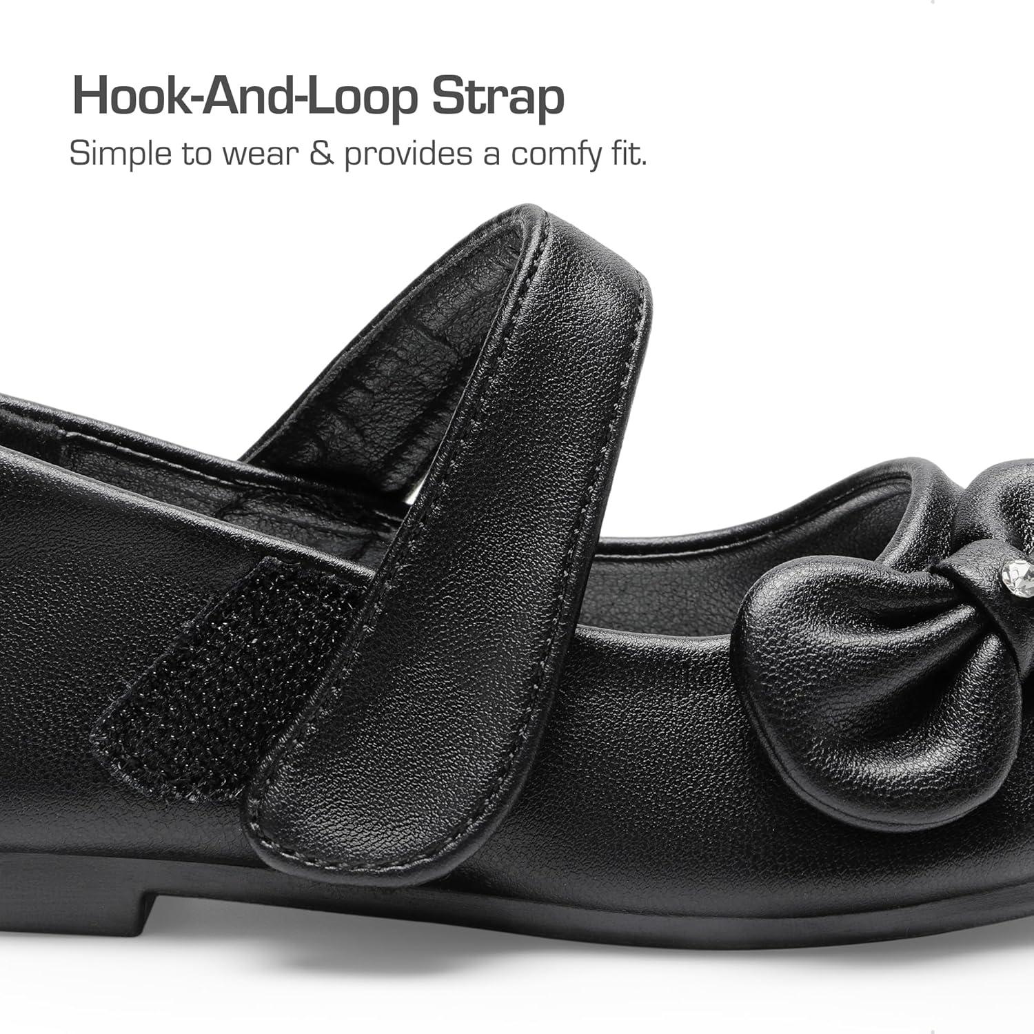 imageDREAM PAIRS Toddler Girls Dress Shoes Mary Jane Flats Girls School Uniform Flats Bow Ballerina ShoesBlackpu