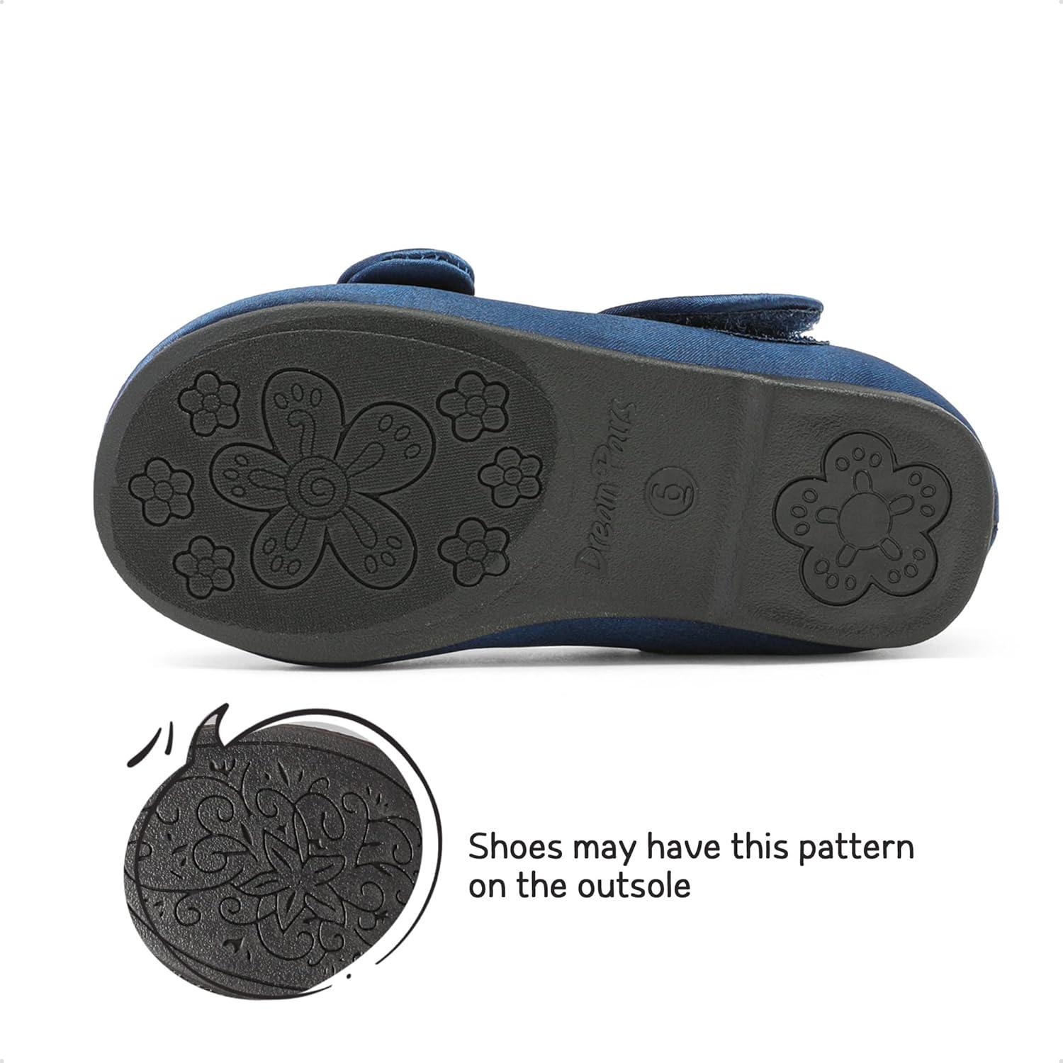 imageDREAM PAIRS Toddler Girls Dress Shoes Mary Jane Flats Girls School Uniform Flats Bow Ballerina ShoesNavySatin