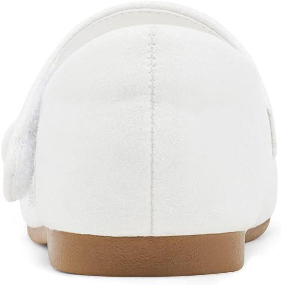 imageDREAM PAIRS Toddler Girls Dress Shoes Mary Jane Flats Girls School Uniform Flats Bow Ballerina ShoesWhite