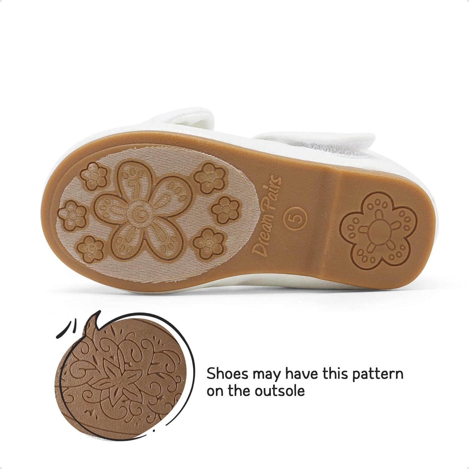 imageDREAM PAIRS Toddler Girls Dress Shoes Mary Jane Flats Girls School Uniform Flats Bow Ballerina ShoesWhite