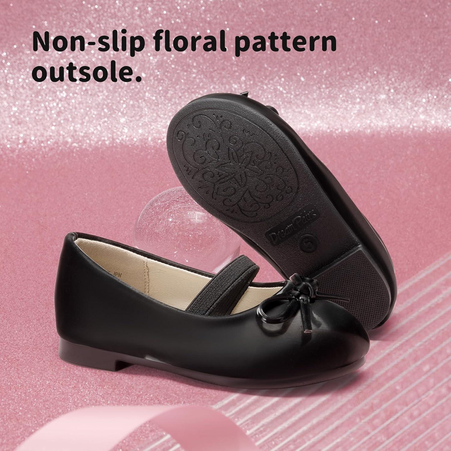 imageDREAM PAIRS Toddler Girls Dress Shoes Party Wedding Flower Girl Ballet FlatsAll Black