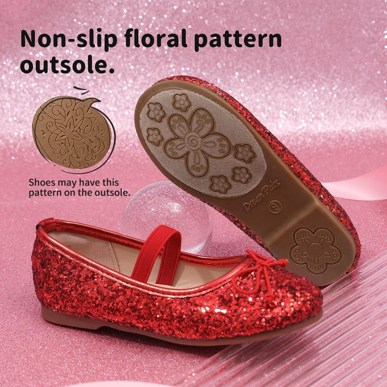 imageDREAM PAIRS Toddler Girls Dress Shoes Party Wedding Flower Girl Ballet FlatsRed