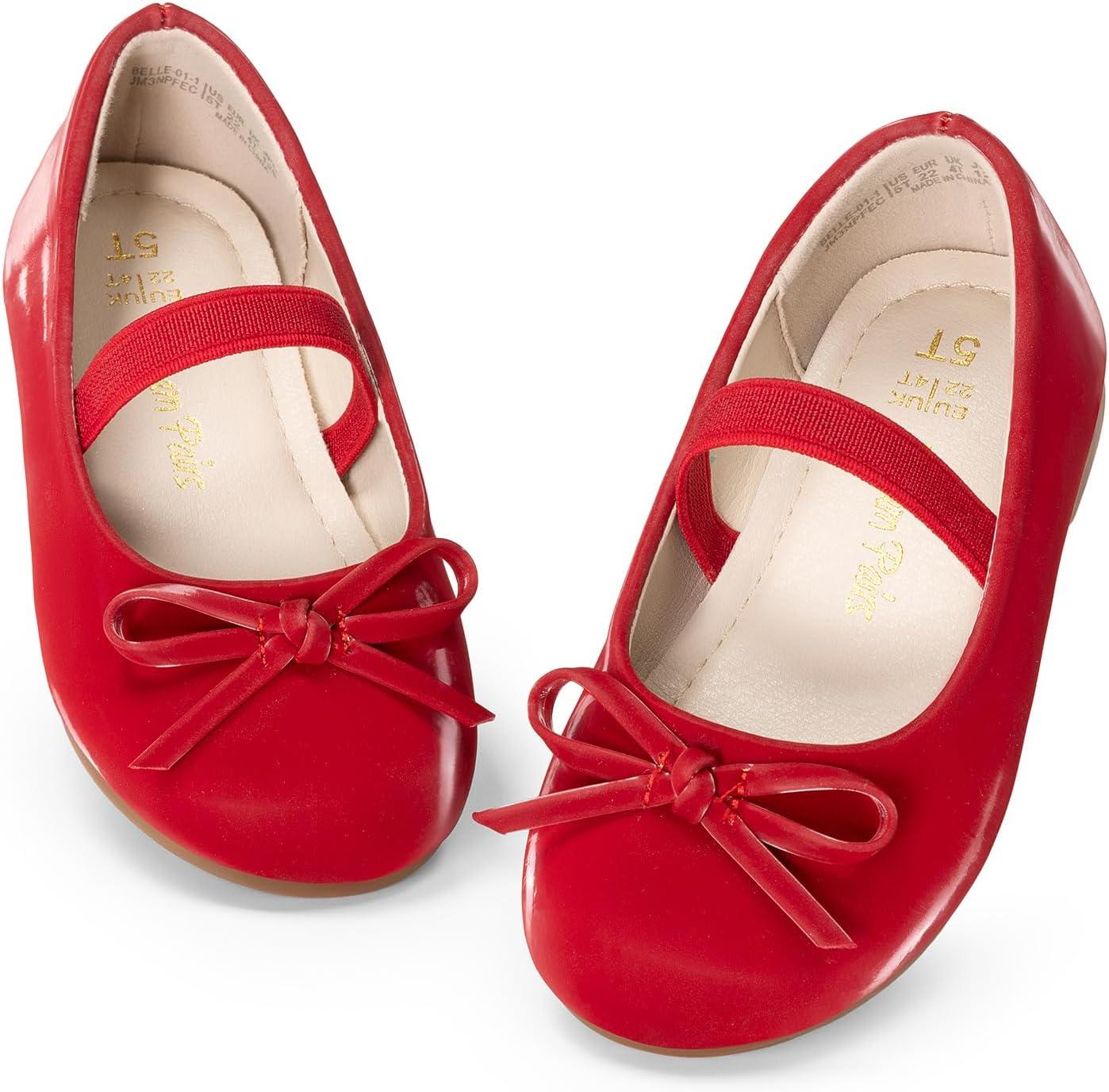 imageDREAM PAIRS Toddler Girls Dress Shoes Party Wedding Flower Girl Ballet FlatsRedpu