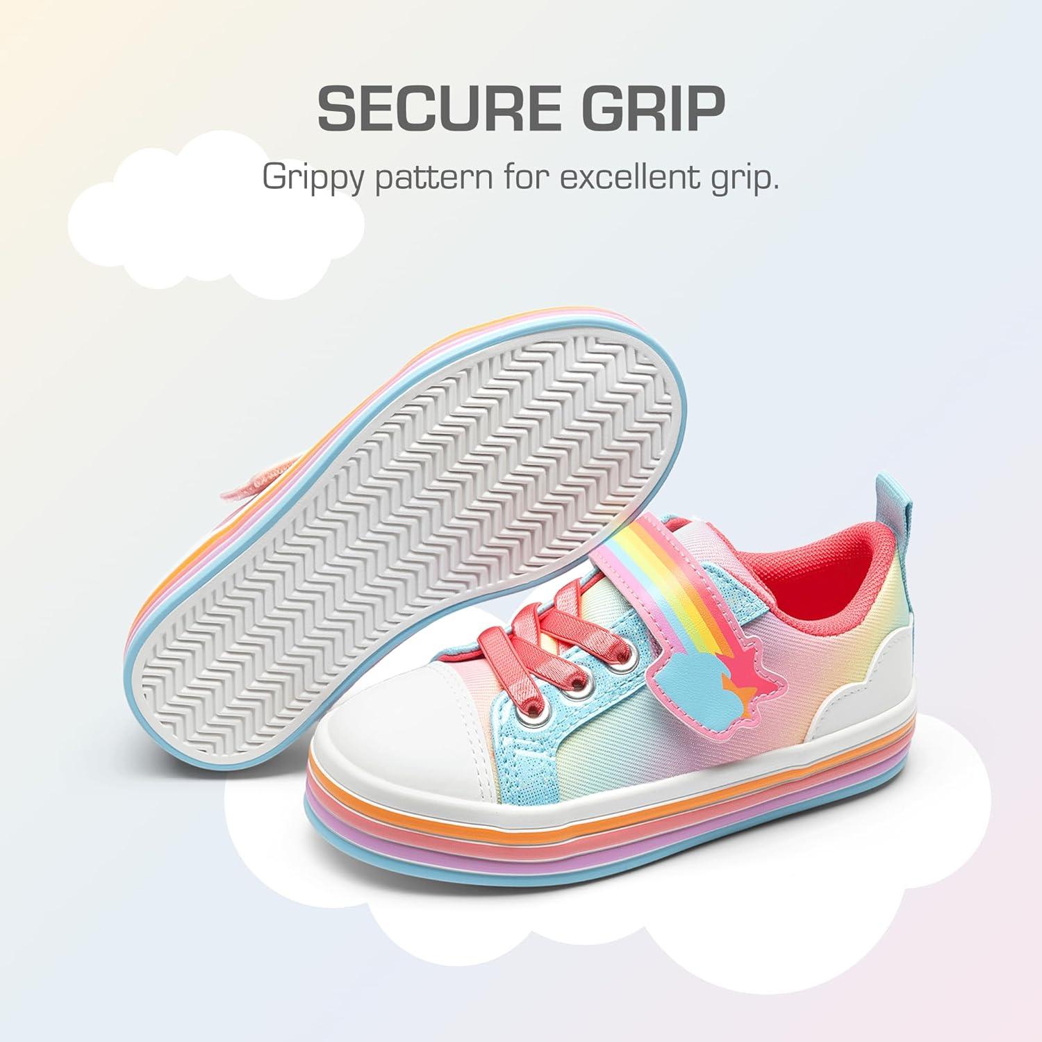 imageDREAM PAIRS Toddler Girls Shoes Rainbow Sneakers Casual School Walking Hook and Loop Footwear for ToddlerLittle KidsRainbowBlue