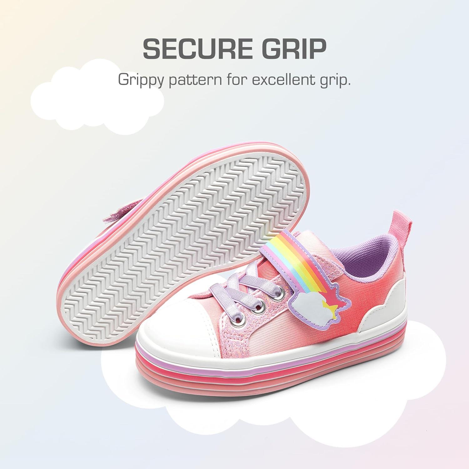imageDREAM PAIRS Toddler Girls Shoes Rainbow Sneakers Casual School Walking Hook and Loop Footwear for ToddlerLittle KidsRainbowPink