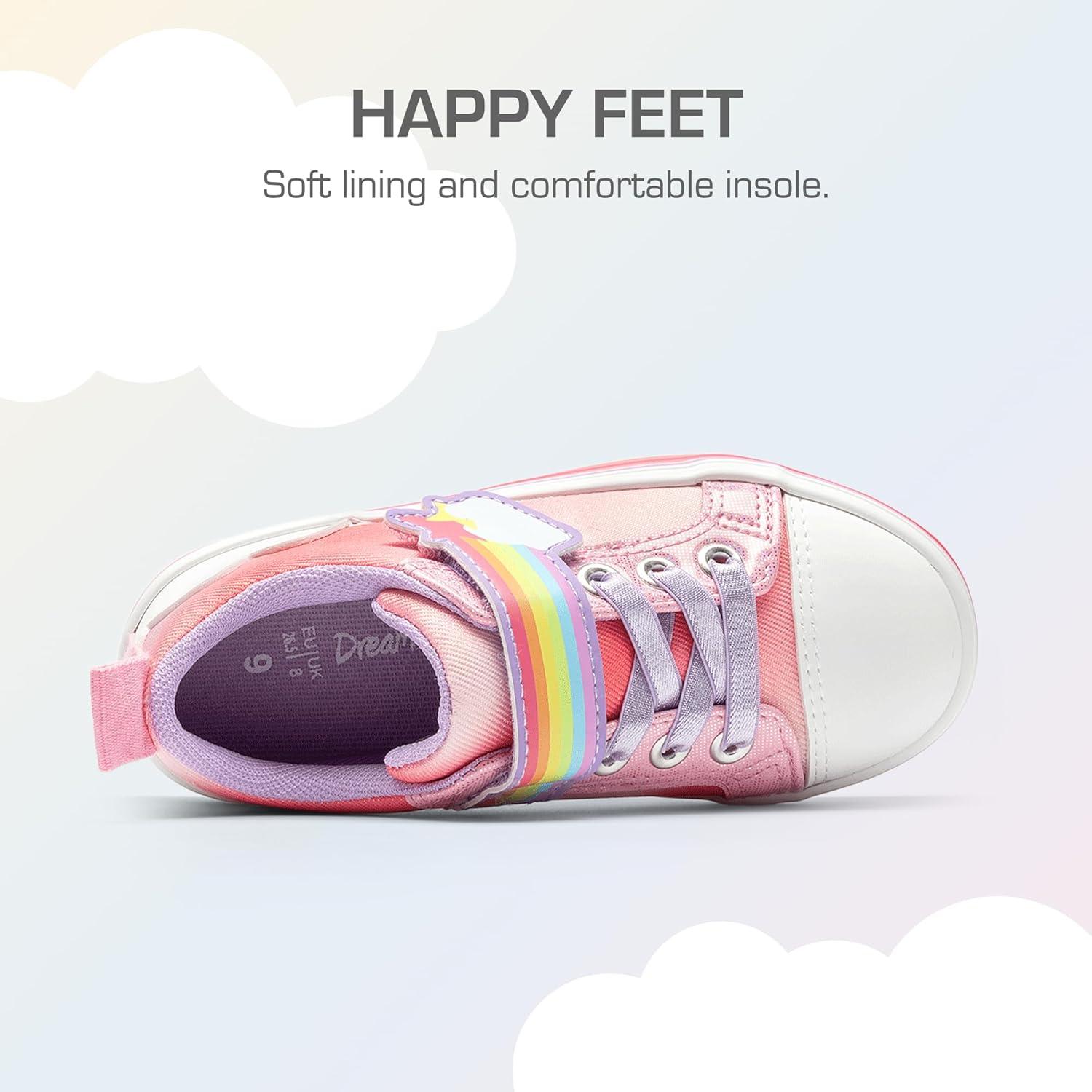 imageDREAM PAIRS Toddler Girls Shoes Rainbow Sneakers Casual School Walking Hook and Loop Footwear for ToddlerLittle KidsRainbowPink