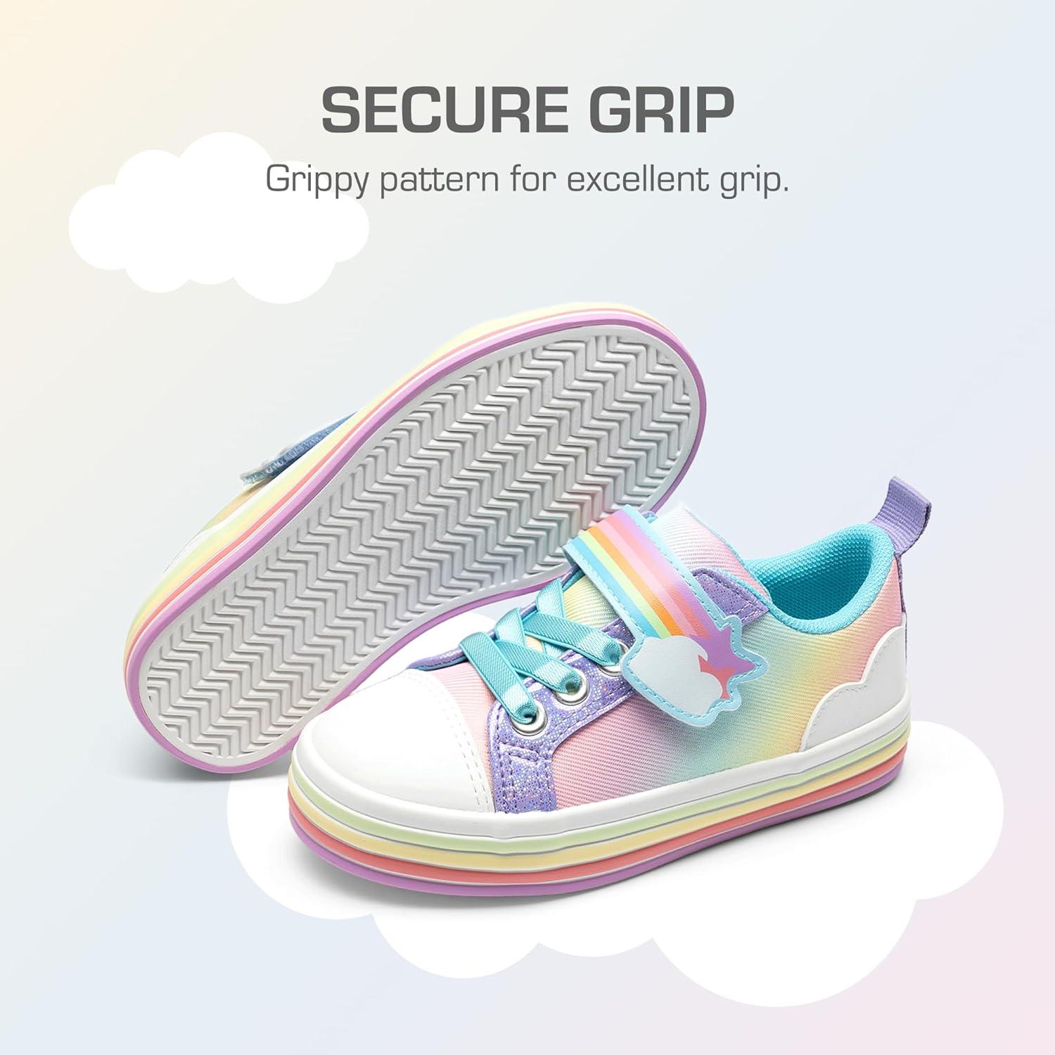 imageDREAM PAIRS Toddler Girls Shoes Rainbow Sneakers Casual School Walking Hook and Loop Footwear for ToddlerLittle KidsRainbowPurple