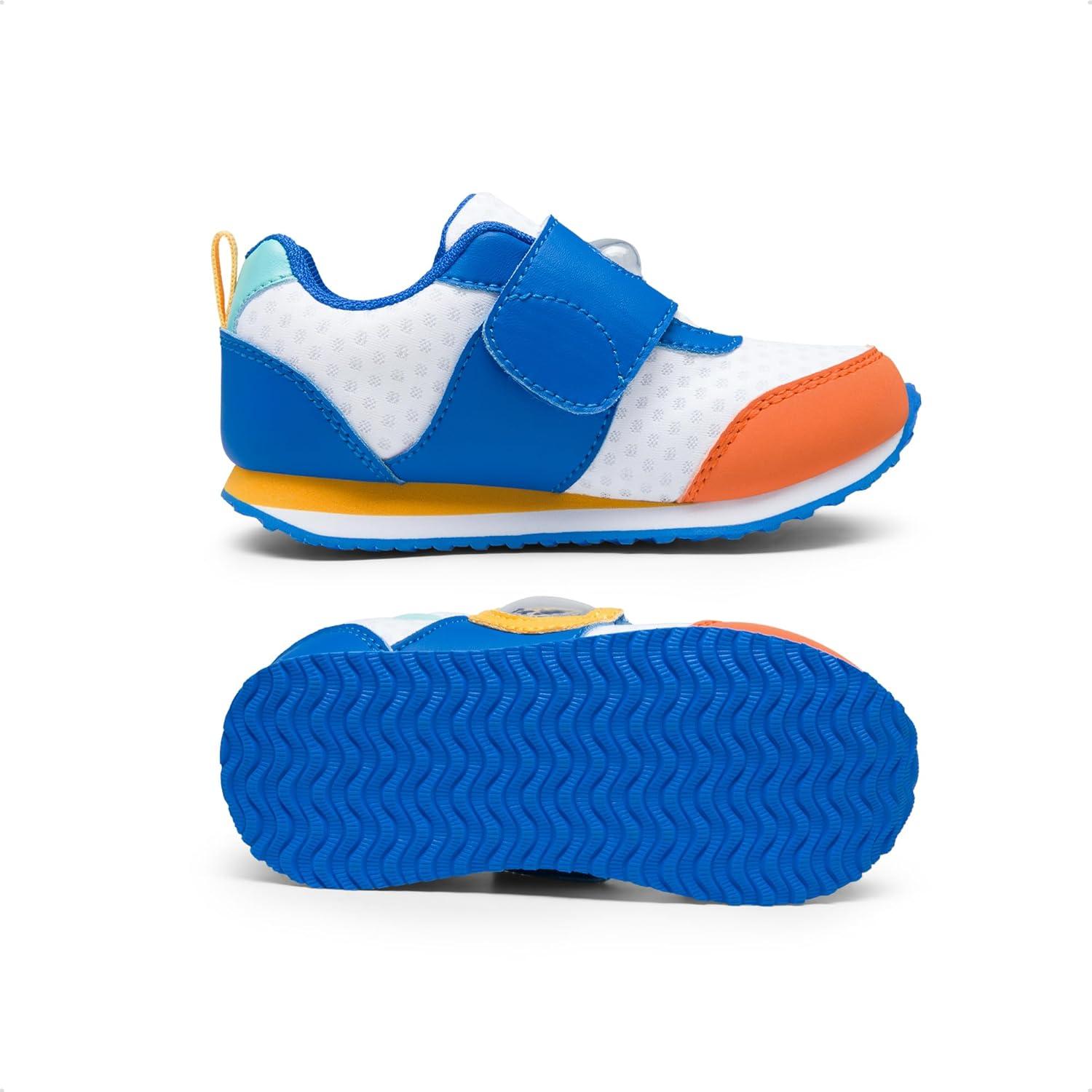 imageDREAM PAIRS Toddler Shoes Boys Girls Sneakers Kids Tennis Running Shoes Storybook Lightweight Hook and Loop Casual Walking ShoesWhiteBlue