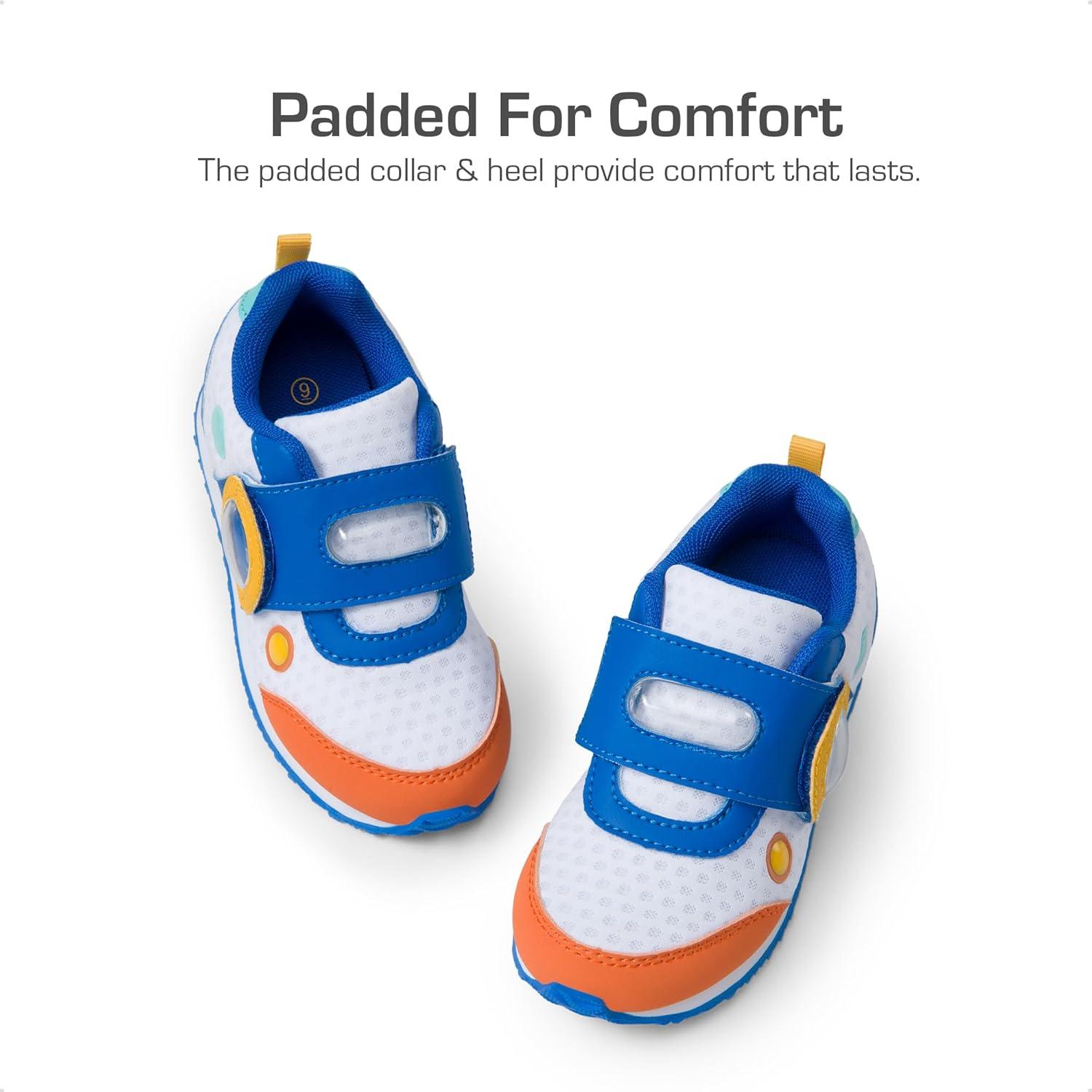 imageDREAM PAIRS Toddler Shoes Boys Girls Sneakers Kids Tennis Running Shoes Storybook Lightweight Hook and Loop Casual Walking ShoesWhiteBlue