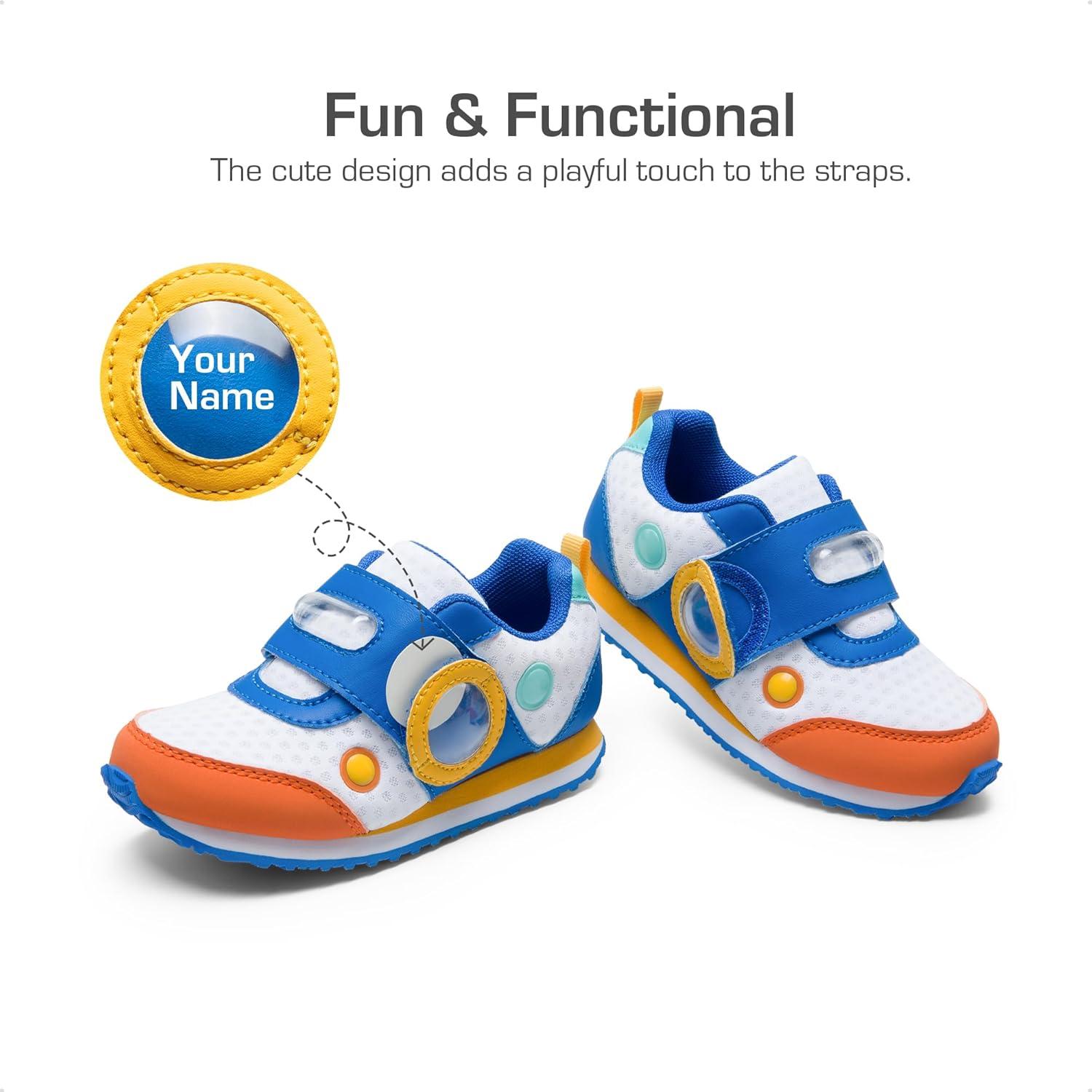 imageDREAM PAIRS Toddler Shoes Boys Girls Sneakers Kids Tennis Running Shoes Storybook Lightweight Hook and Loop Casual Walking ShoesWhiteBlue