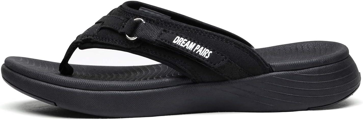 imageDREAM PAIRS Womens Arch Support Flip Flops Comfortable Thong SandalsBlack