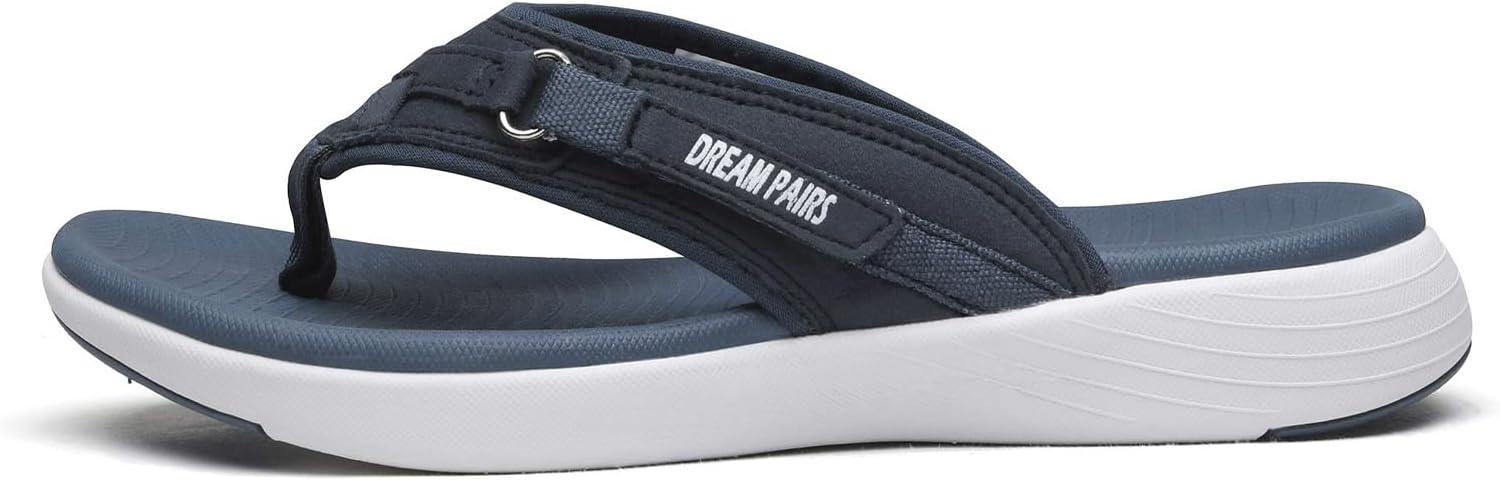 imageDREAM PAIRS Womens Arch Support Flip Flops Comfortable Thong SandalsNavy