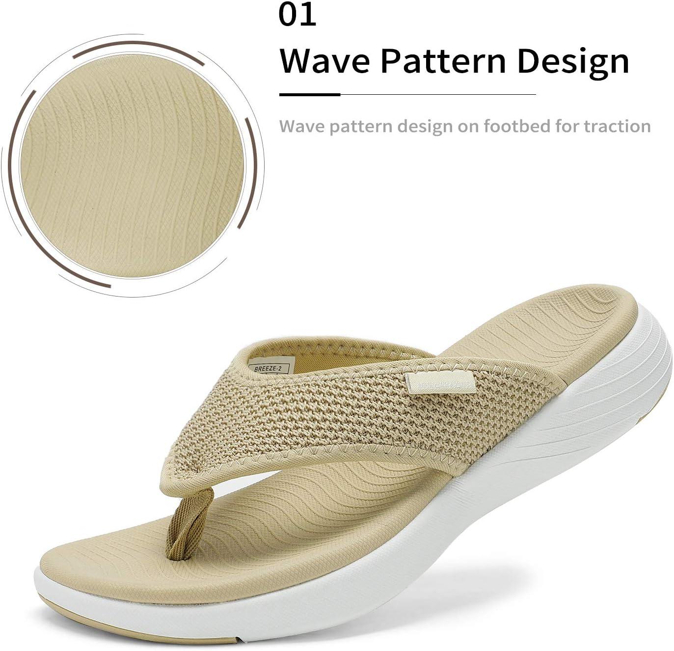 imageDREAM PAIRS Womens Arch Support Soft Cushion Flip Flops Thong SandalsBeige