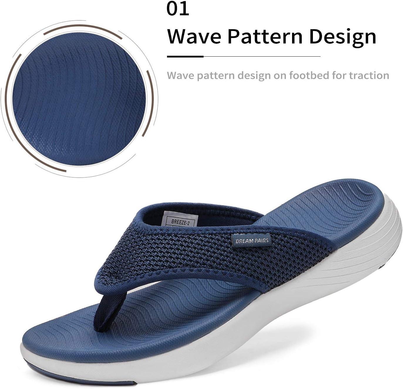 imageDREAM PAIRS Womens Arch Support Soft Cushion Flip Flops Thong SandalsNavy