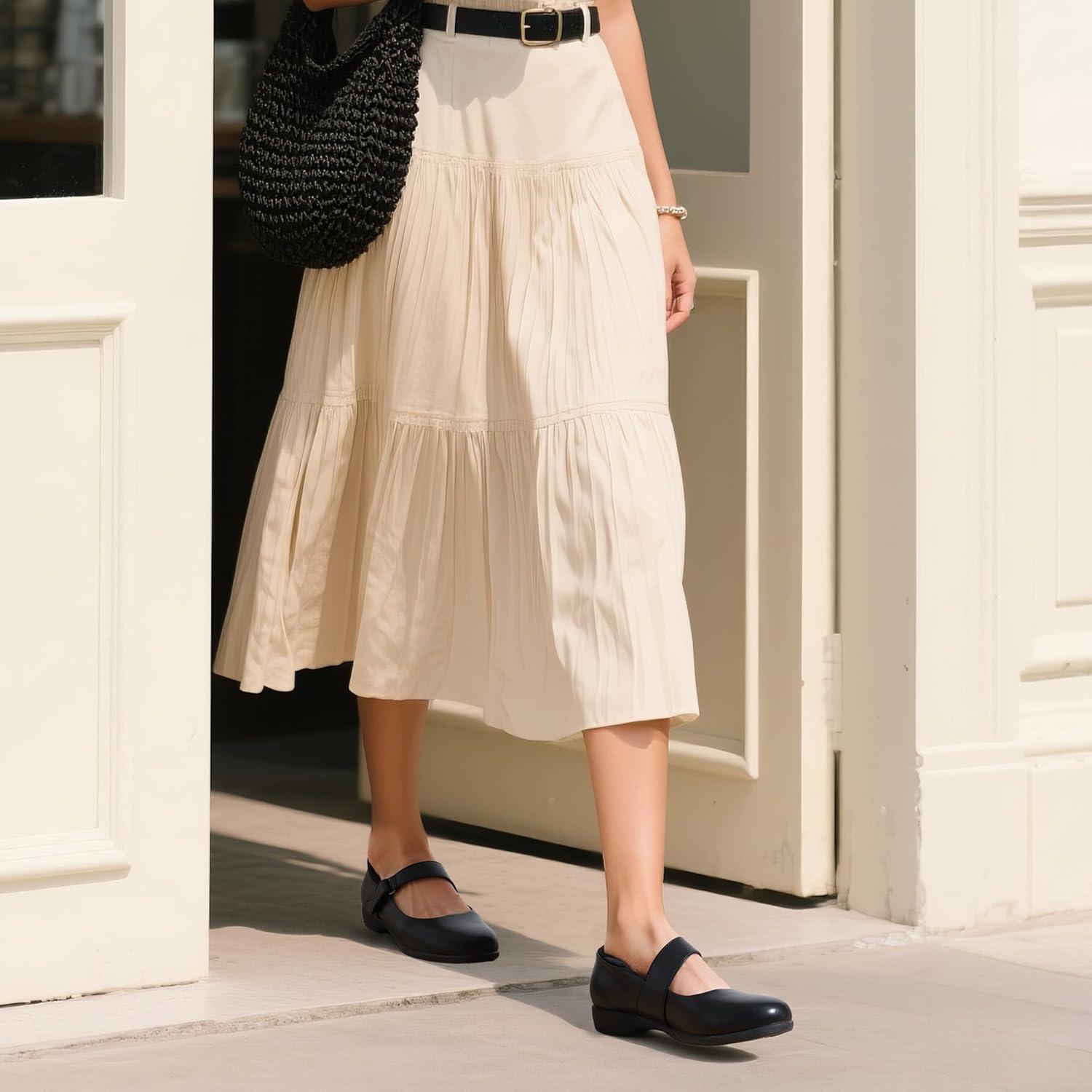 imageDREAM PAIRS Womens Ballet Mary Jane Flats Comfortable Business Office Dress Shoes for Women Dressy and Work with Ankle StrapBlack