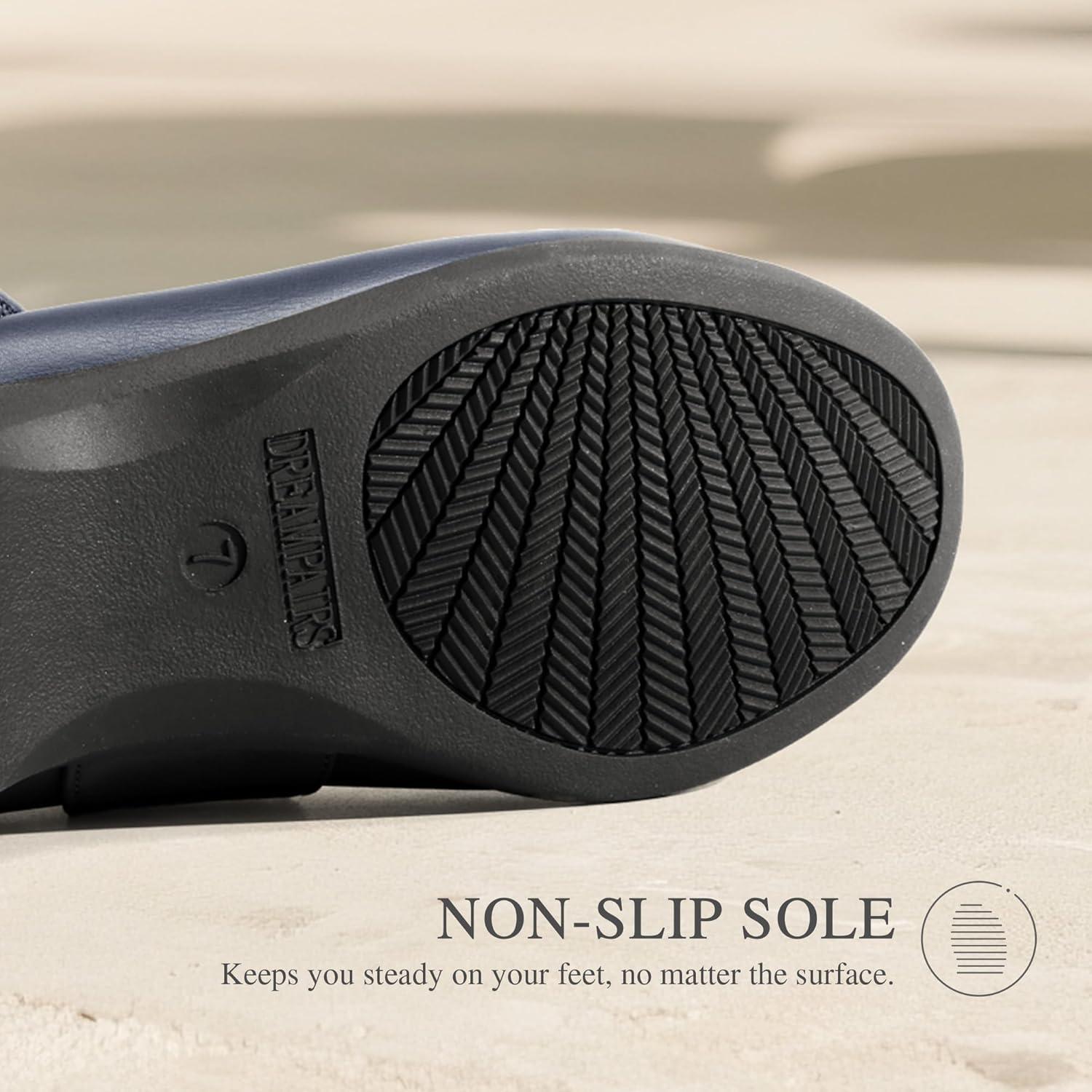 imageDREAM PAIRS Womens Ballet Mary Jane Flats Comfortable Business Office Dress Shoes for Women Dressy and Work with Ankle StrapNavy