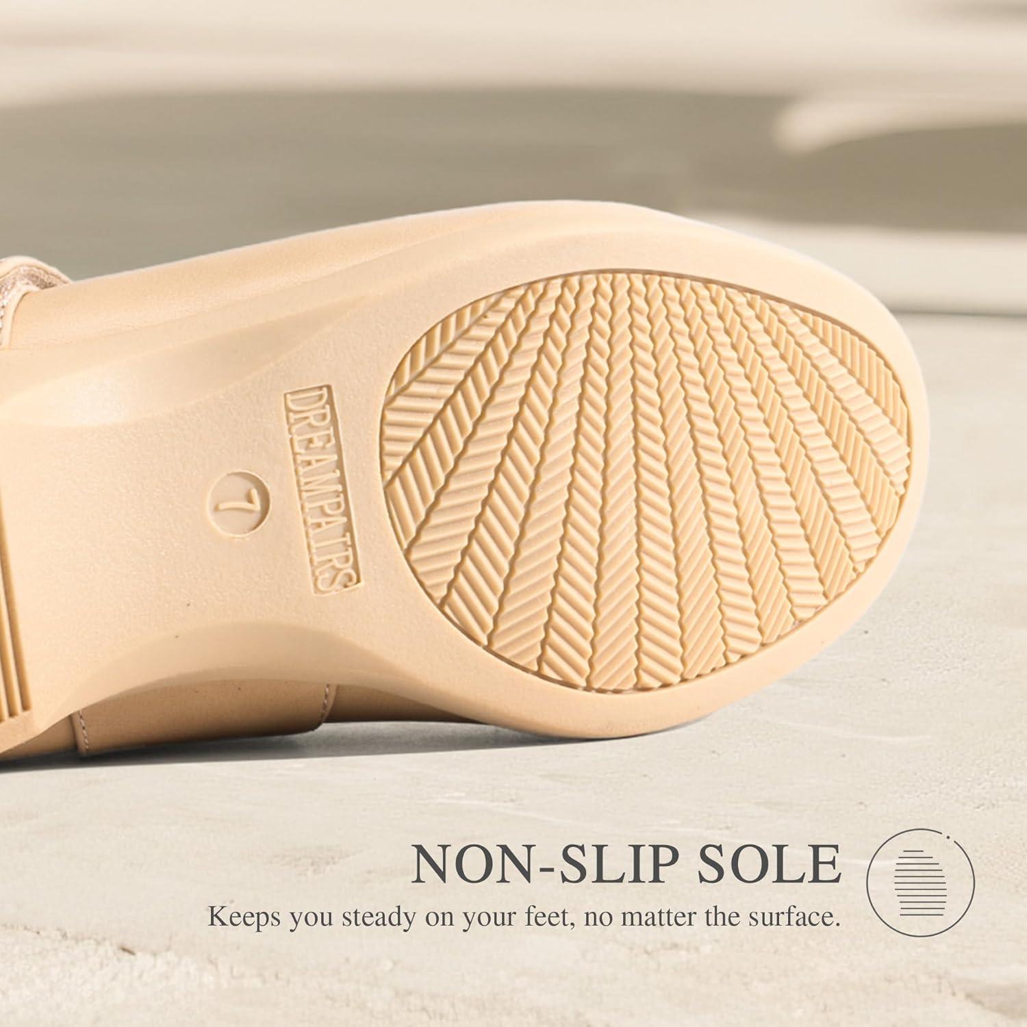 imageDREAM PAIRS Womens Ballet Mary Jane Flats Comfortable Business Office Dress Shoes for Women Dressy and Work with Ankle StrapNude